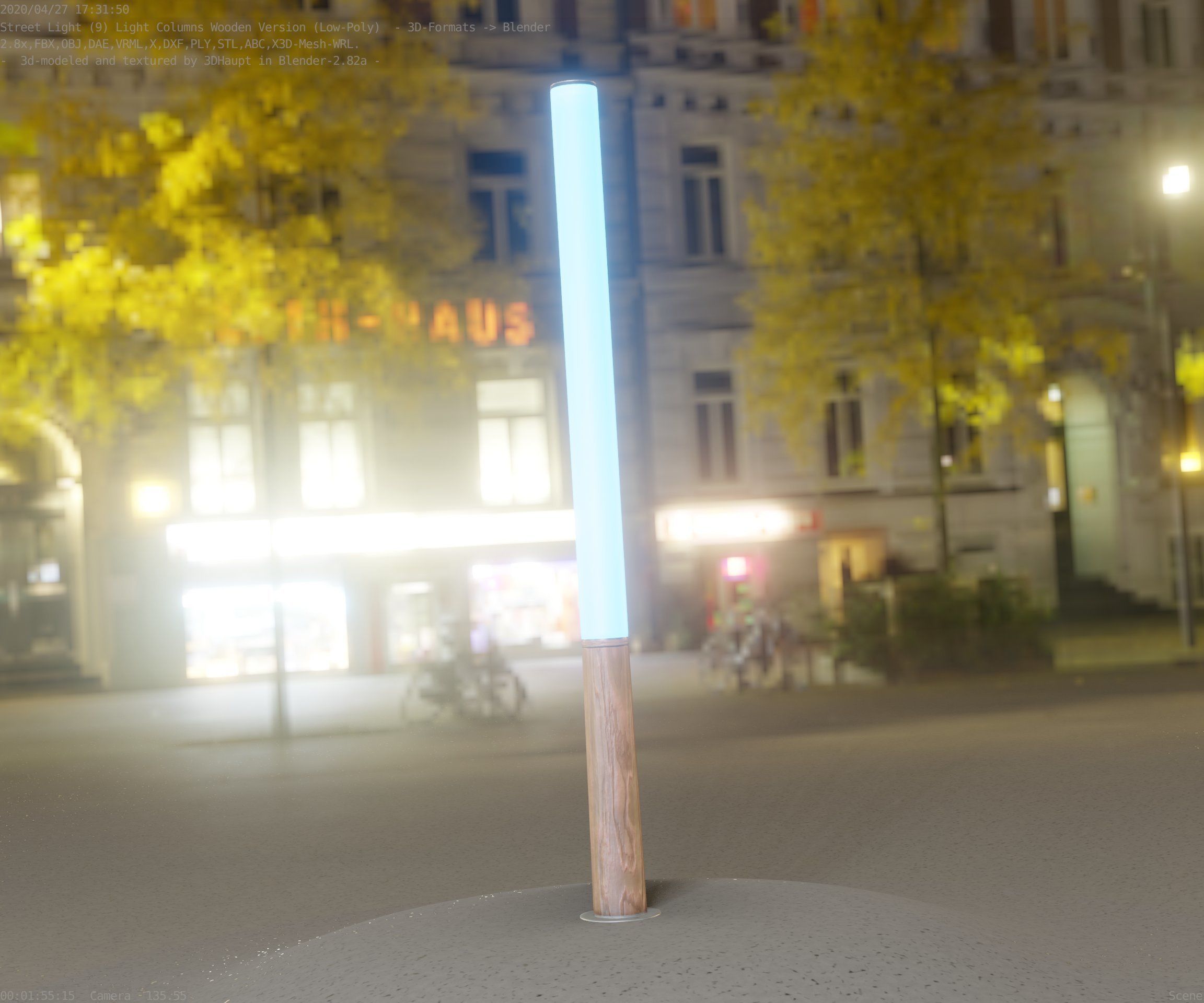 Wooden Lamp-Column 28 - Low-Poly Street-Light Set-9 Low-poly 3D model_75
