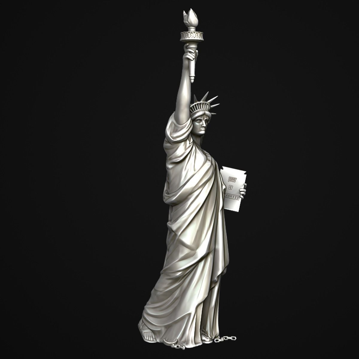 Statue of The liberty Sculpt 3D print model_6