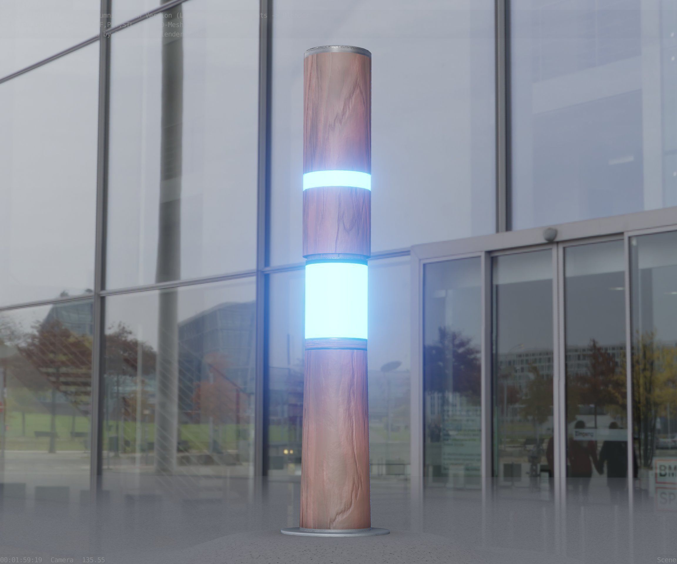Light Column made of wood 29 - Low-Poly Street-Light Set-9 Low-poly 3D model_75