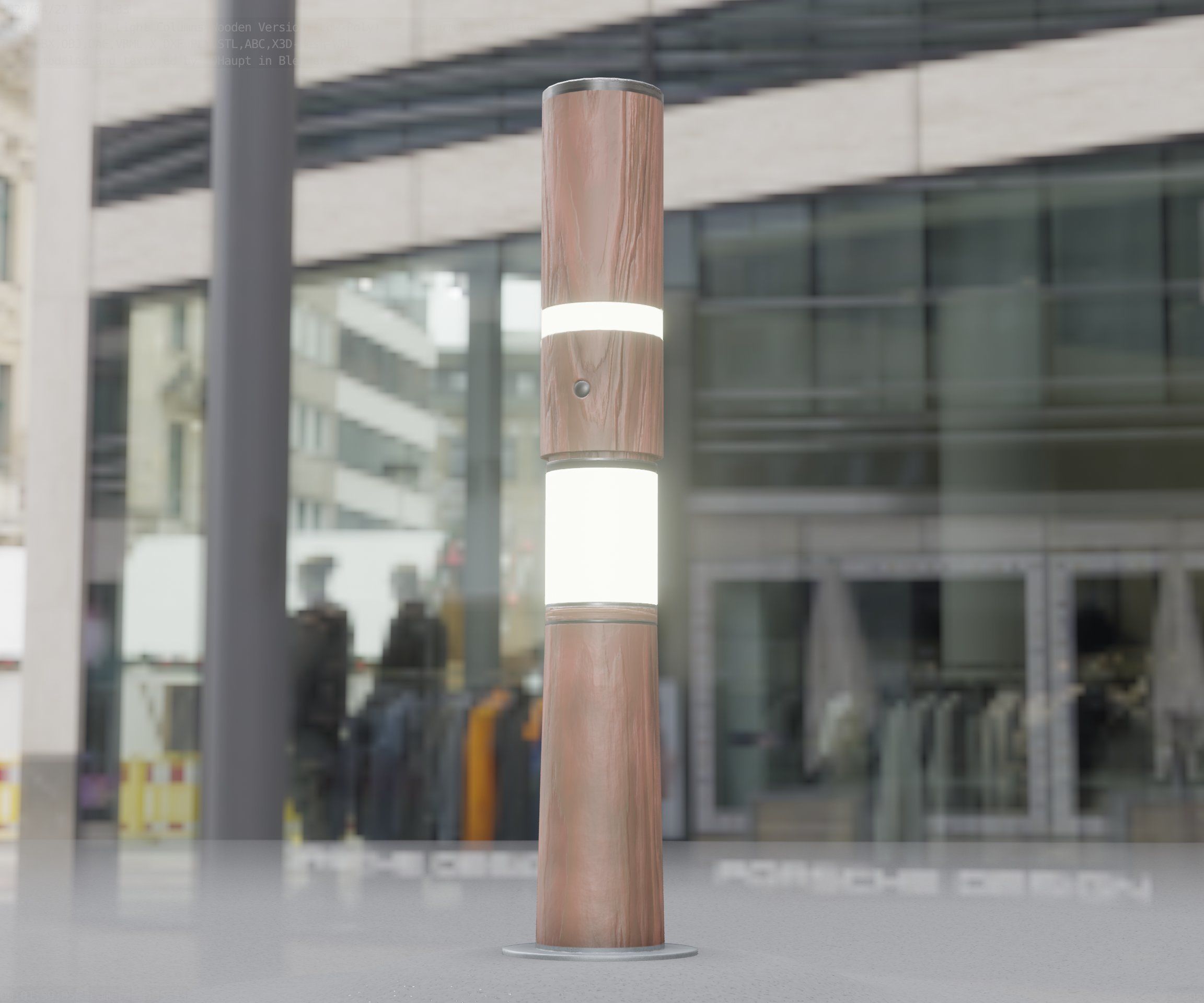 Light Column made of wood 29 - Low-Poly Street-Light Set-9 Low-poly 3D model_61