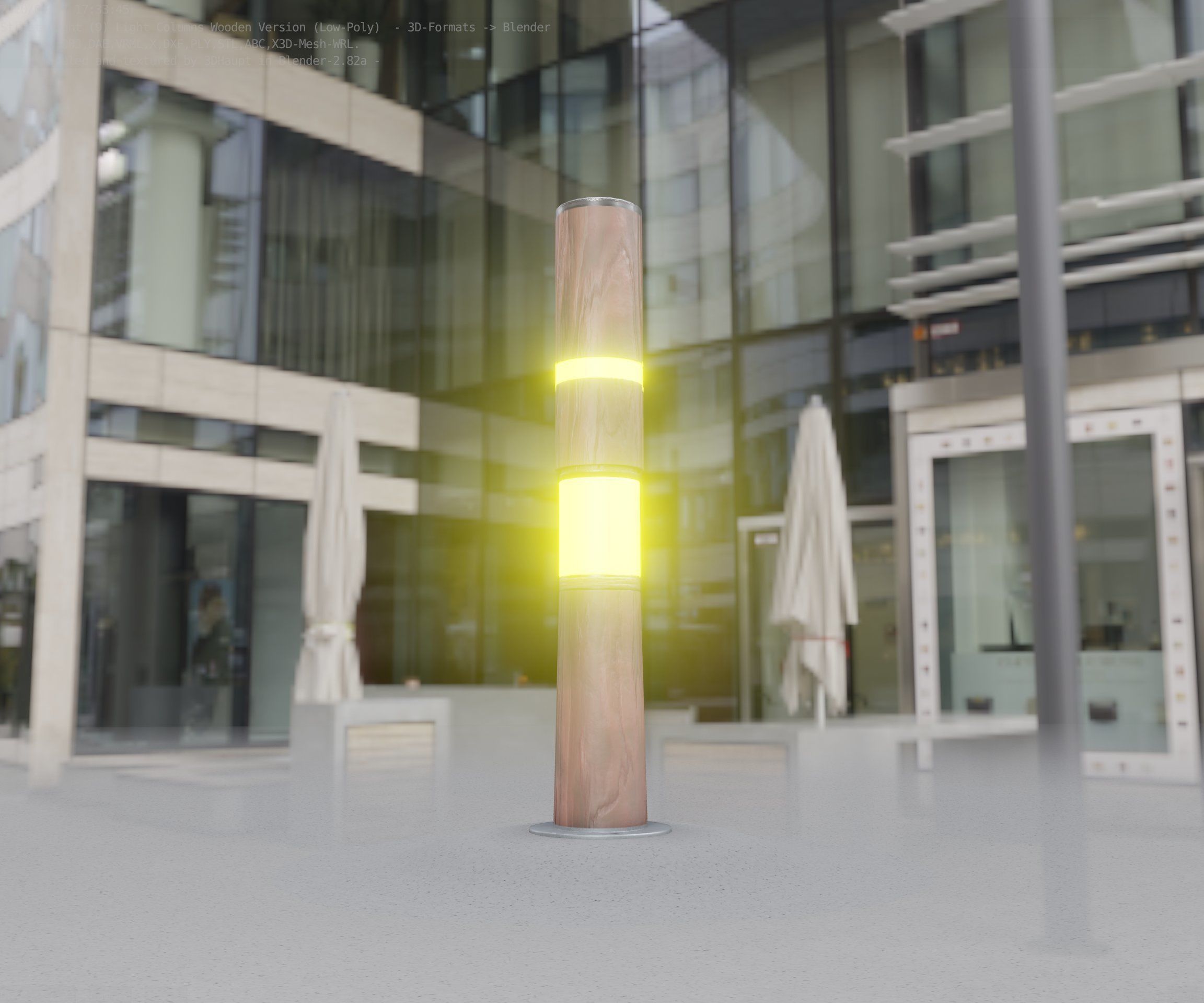Light Column made of wood 29 - Low-Poly Street-Light Set-9 Low-poly 3D model_30