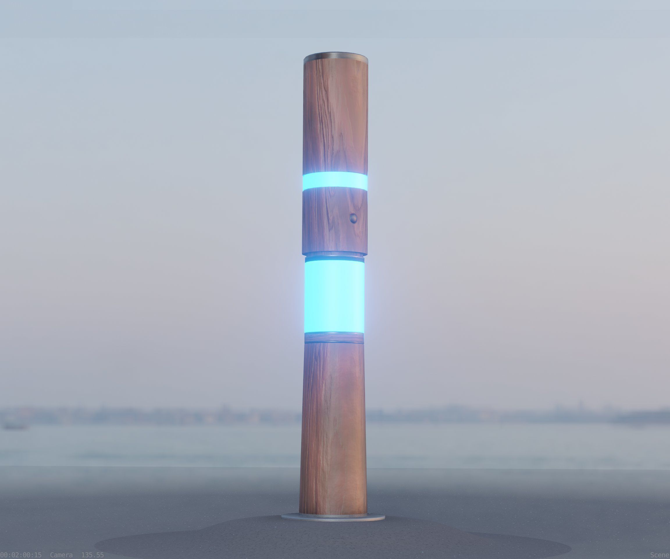 Light Column made of wood 29 - Low-Poly Street-Light Set-9 Low-poly 3D model_95