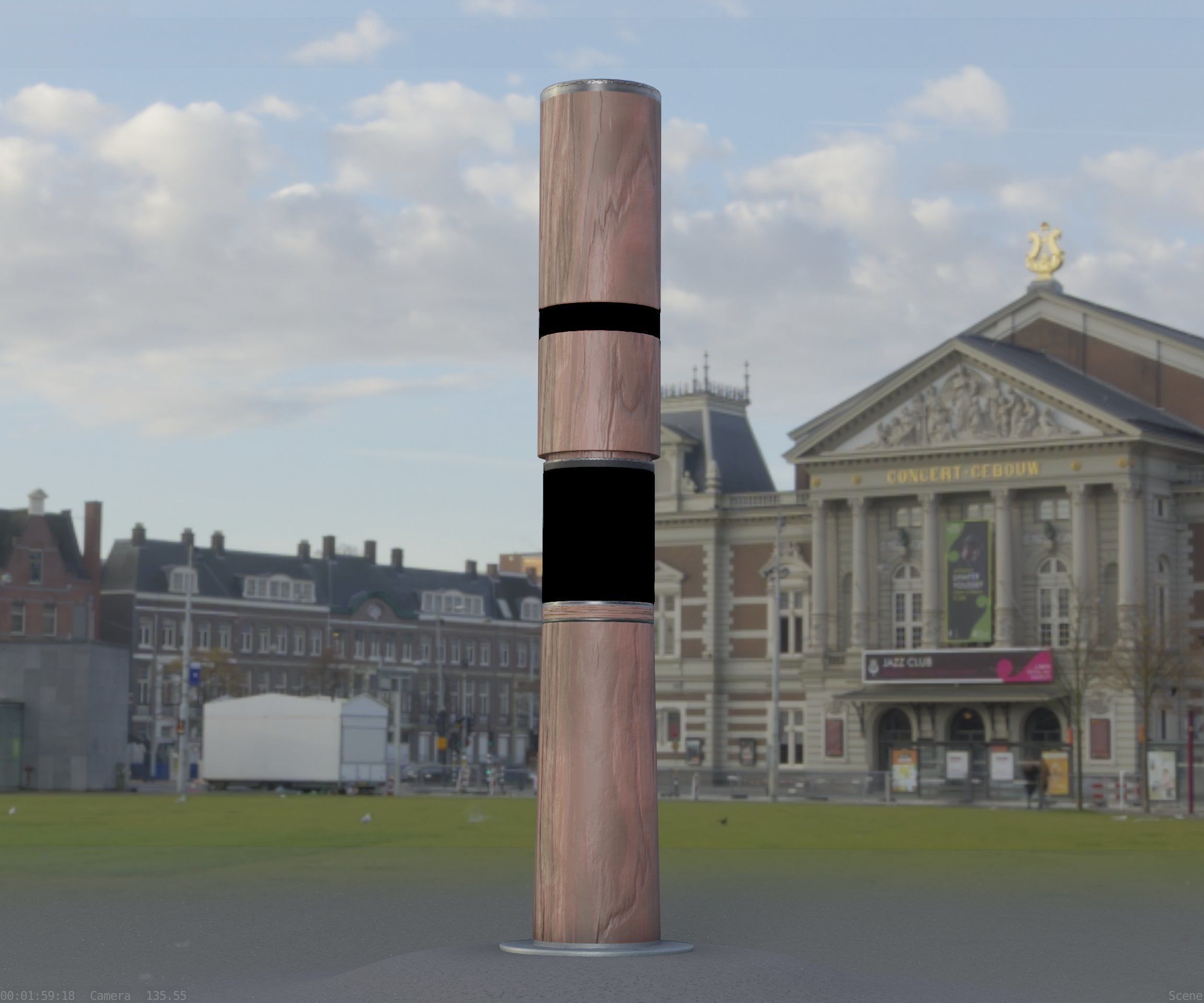 Light Column made of wood 29 - Low-Poly Street-Light Set-9 Low-poly 3D model_74