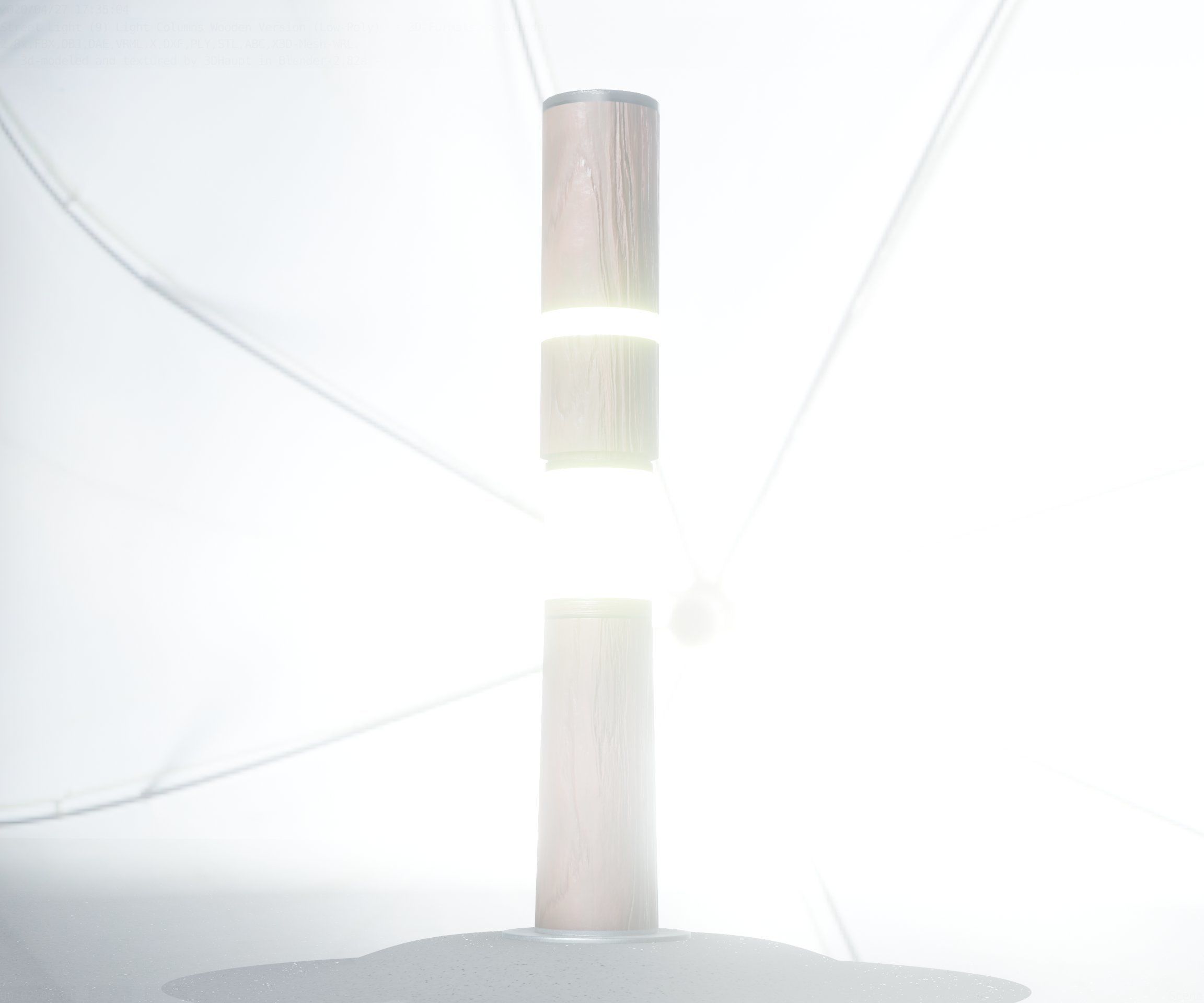Light Column made of wood 29 - Low-Poly Street-Light Set-9 Low-poly 3D model_81