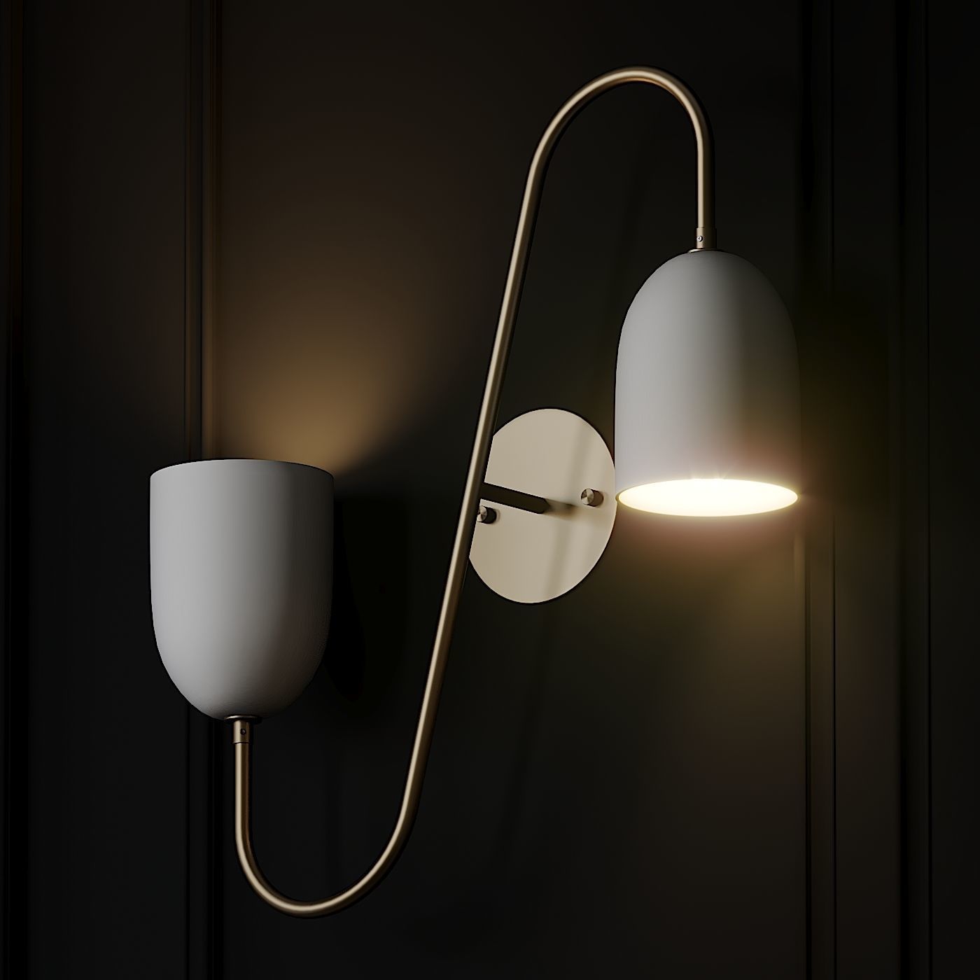 Pair of Arredoluce Wall Sconce 3D model_1