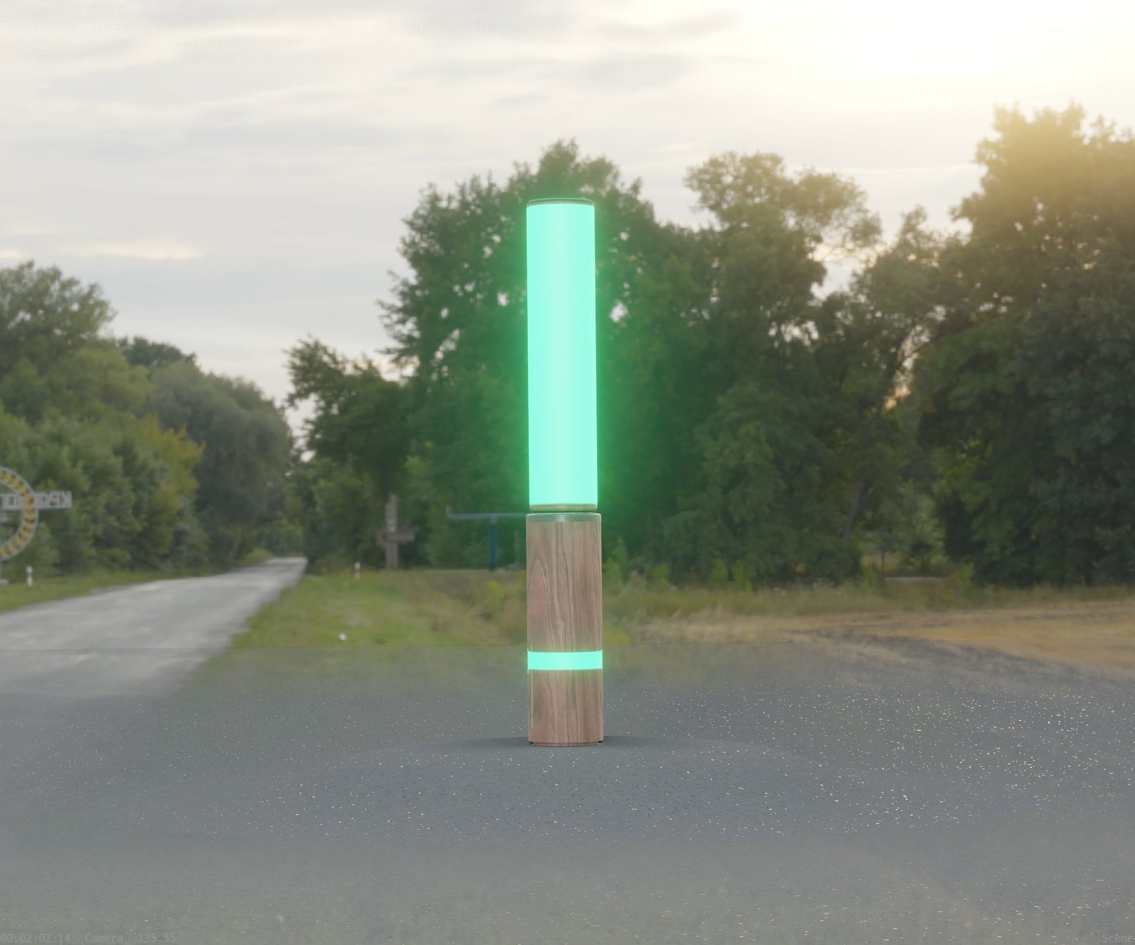 Low-Poly Wood Light-Column - 30 Street-Light Set-9  Low-poly 3D model_42