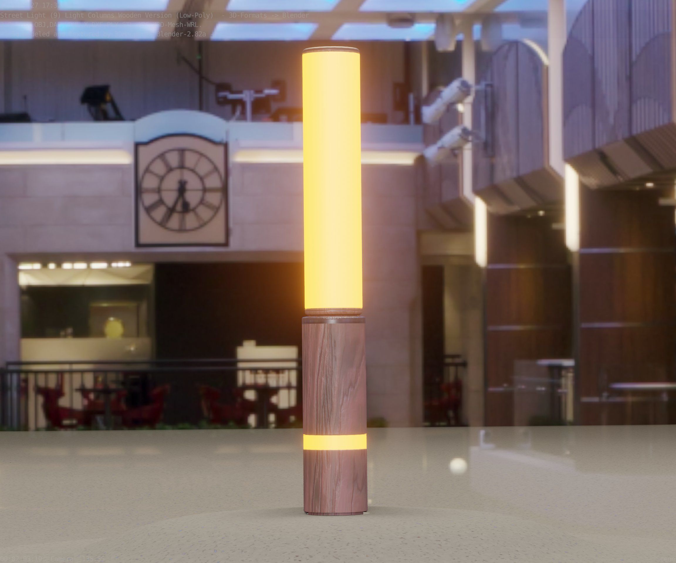 Low-Poly Wood Light-Column - 30 Street-Light Set-9  Low-poly 3D model_71