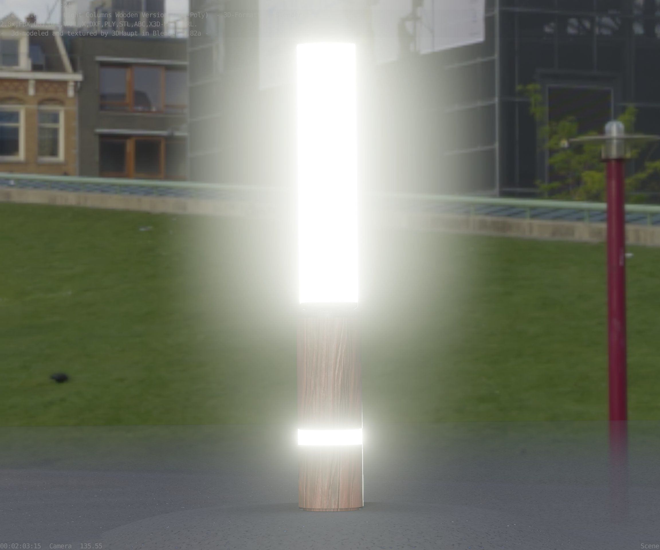 Low-Poly Wood Light-Column - 30 Street-Light Set-9  Low-poly 3D model_67