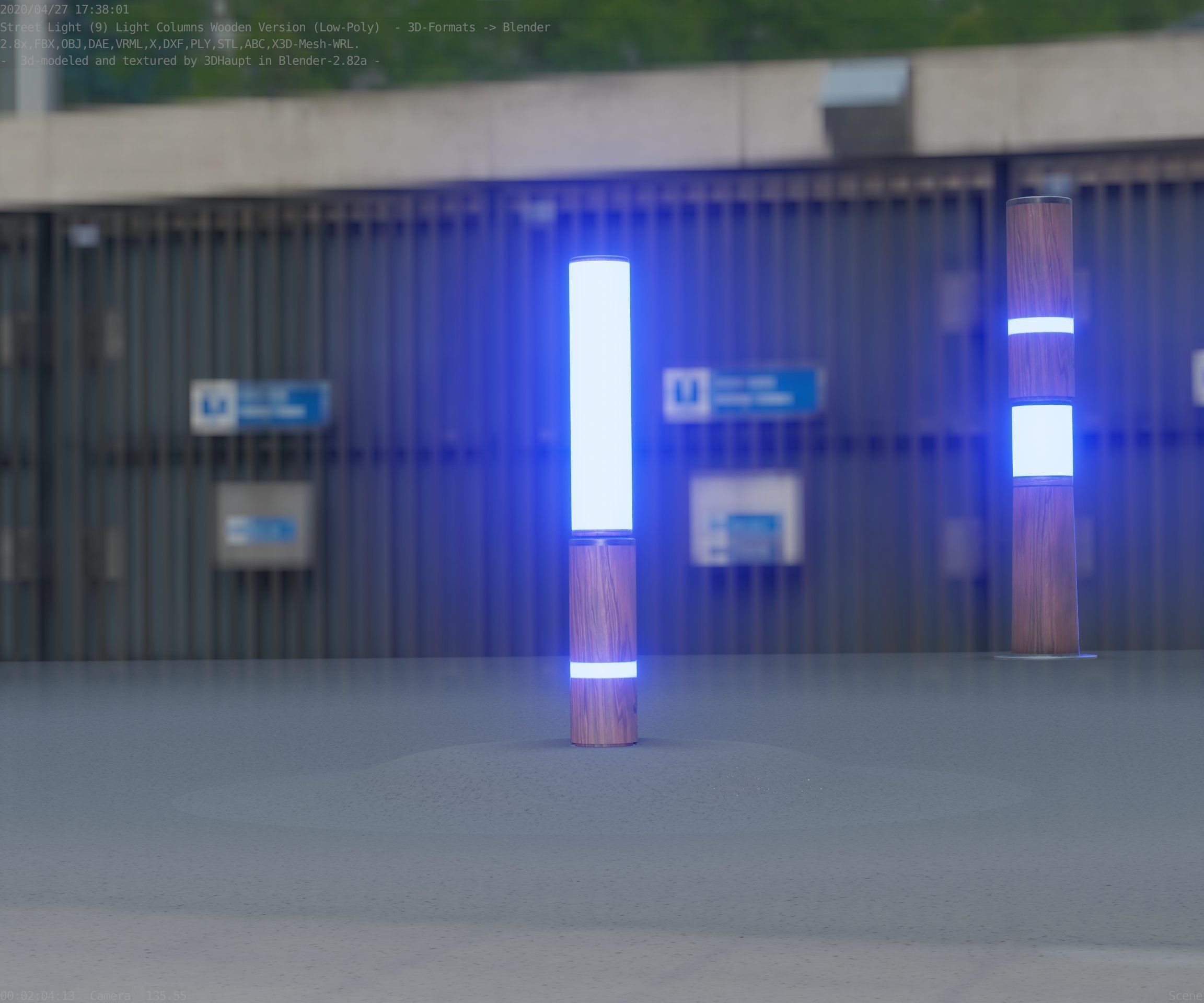 Low-Poly Wood Light-Column - 30 Street-Light Set-9  Low-poly 3D model_89