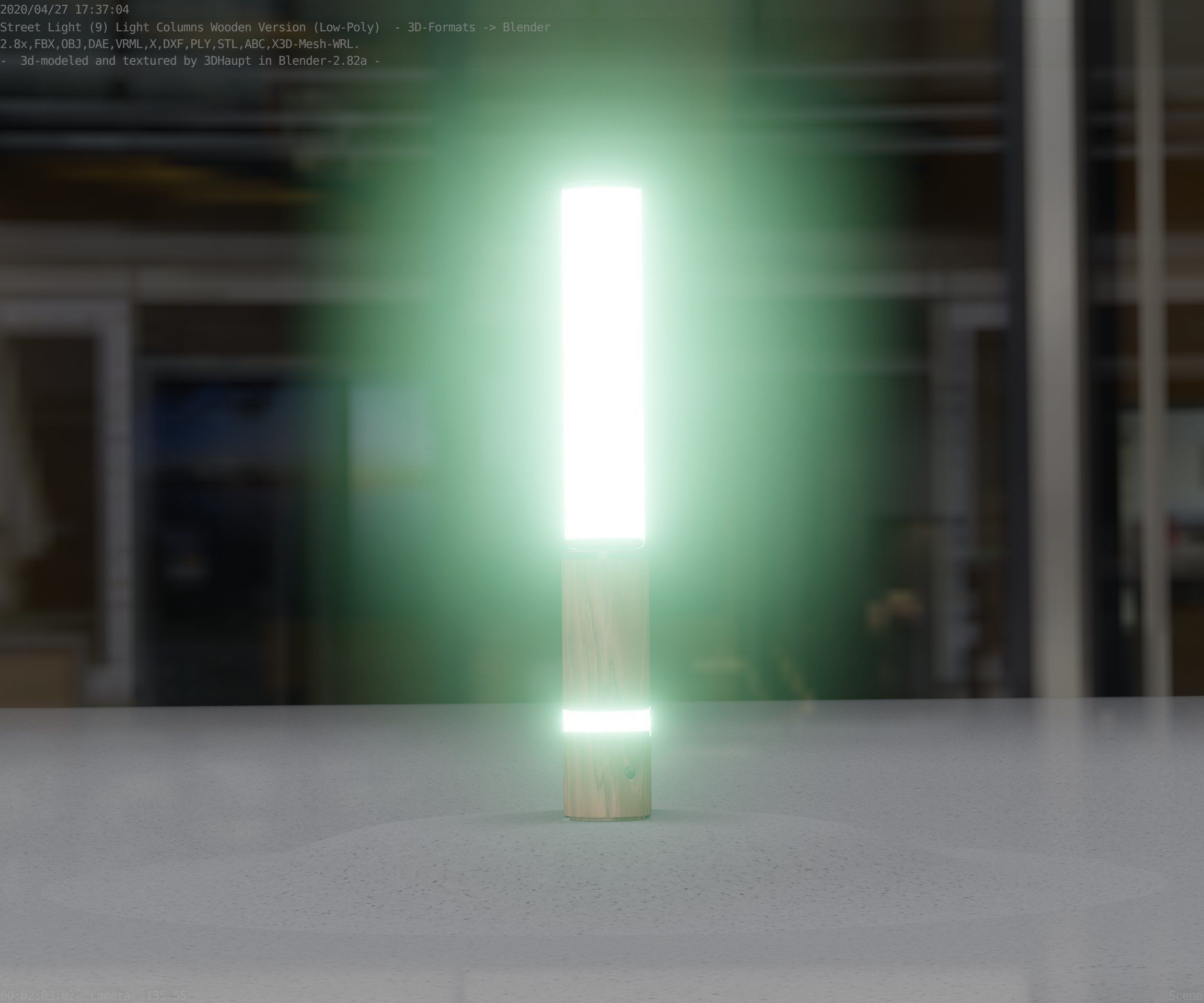 Low-Poly Wood Light-Column - 30 Street-Light Set-9  Low-poly 3D model_54