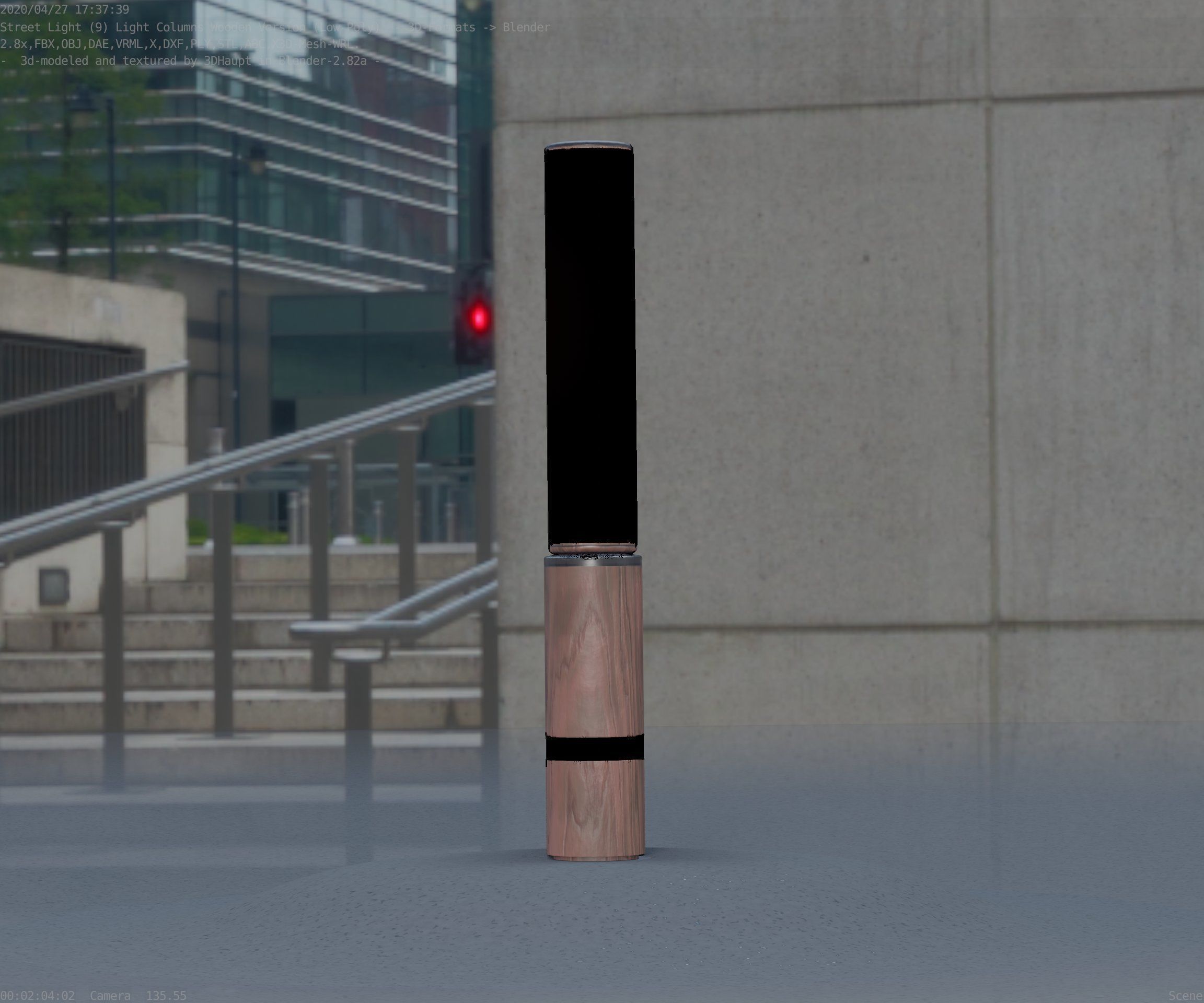 Low-Poly Wood Light-Column - 30 Street-Light Set-9  Low-poly 3D model_78