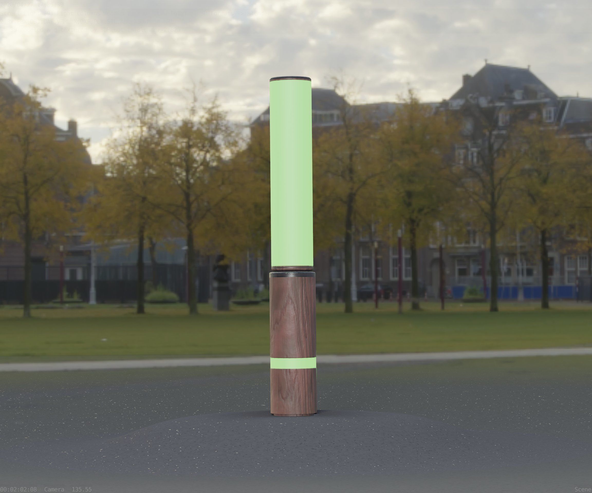 Low-Poly Wood Light-Column - 30 Street-Light Set-9  Low-poly 3D model_36