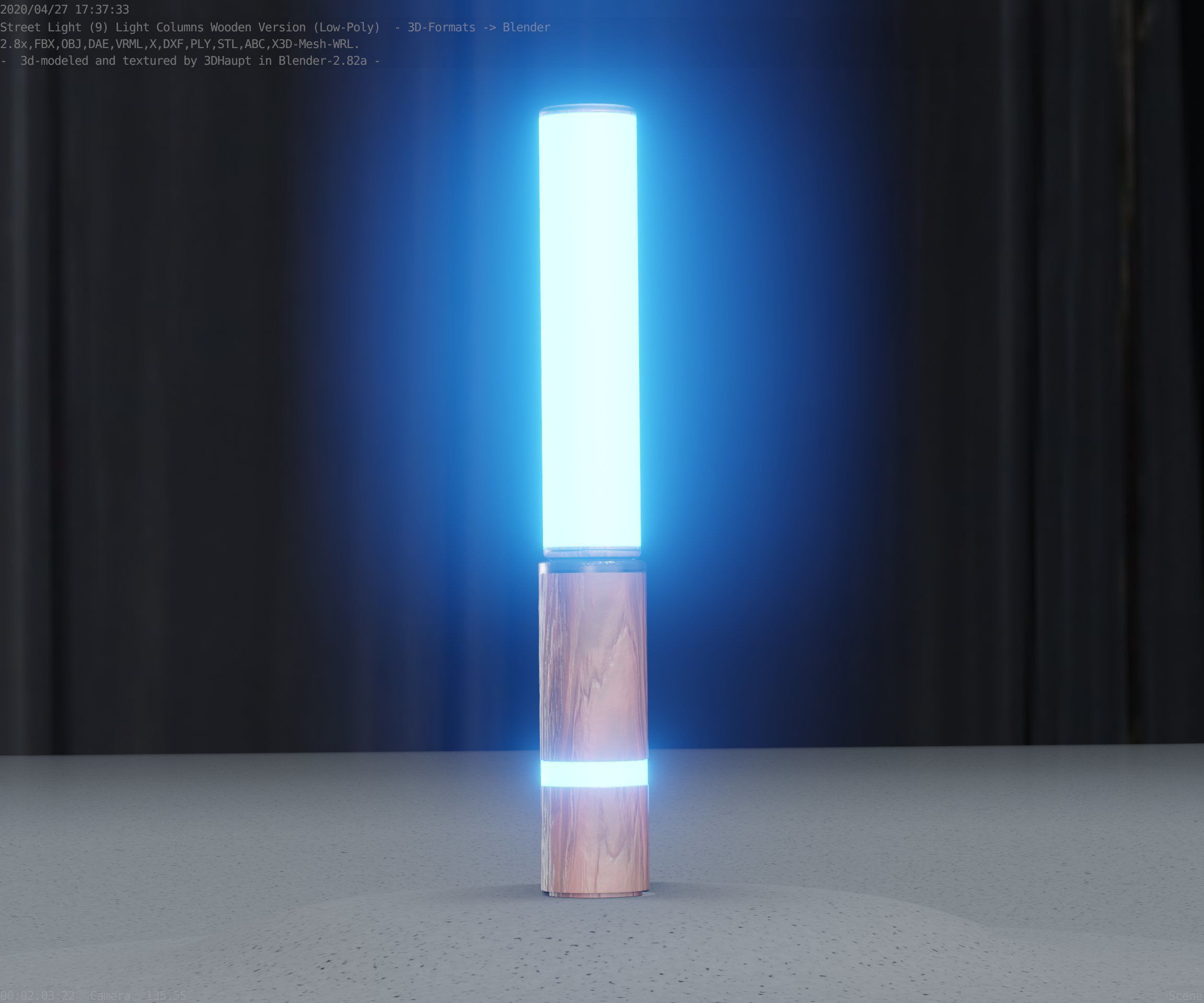 Low-Poly Wood Light-Column - 30 Street-Light Set-9  Low-poly 3D model_74
