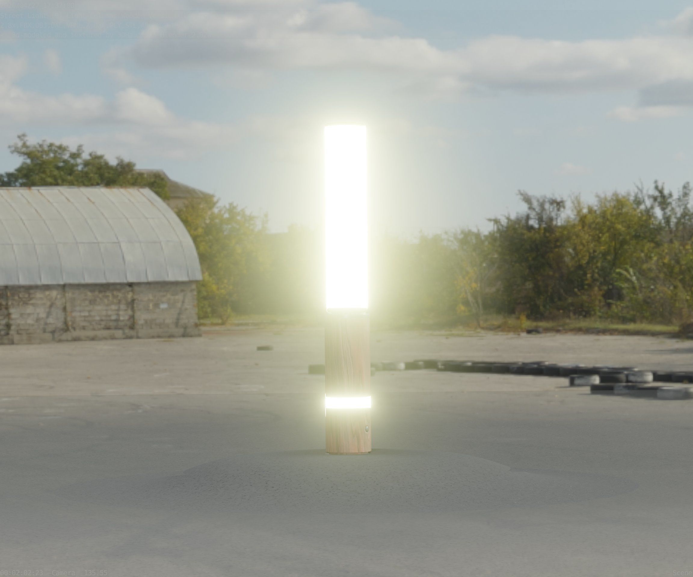 Low-Poly Wood Light-Column - 30 Street-Light Set-9  Low-poly 3D model_51