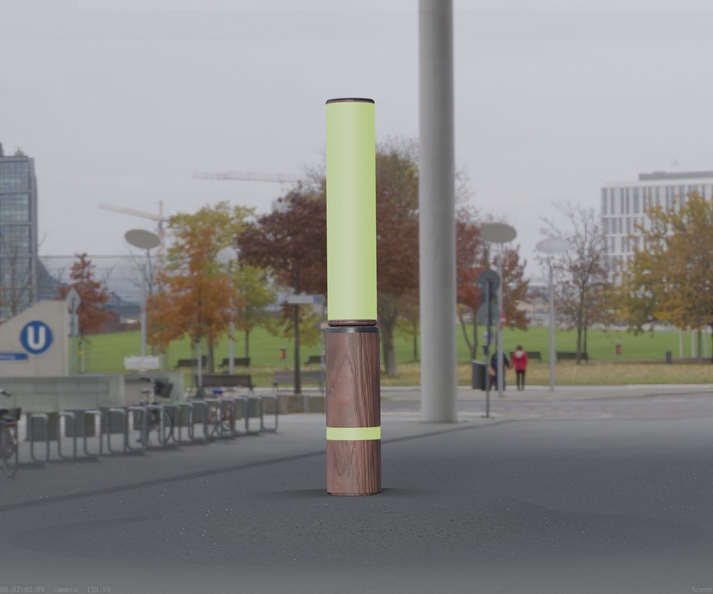 Low-Poly Wood Light-Column - 30 Street-Light Set-9  Low-poly 3D model_37