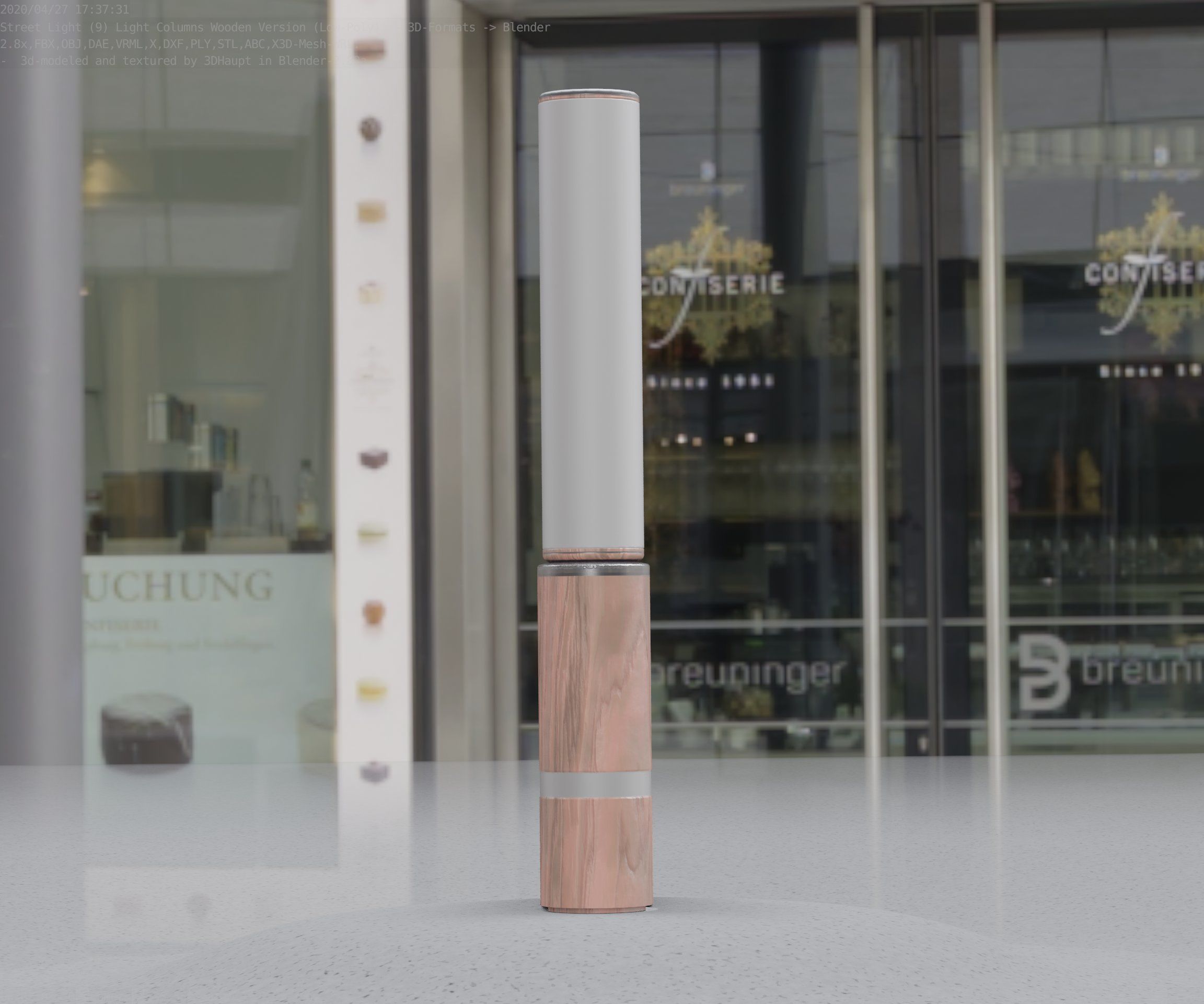 Low-Poly Wood Light-Column - 30 Street-Light Set-9  Low-poly 3D model_72