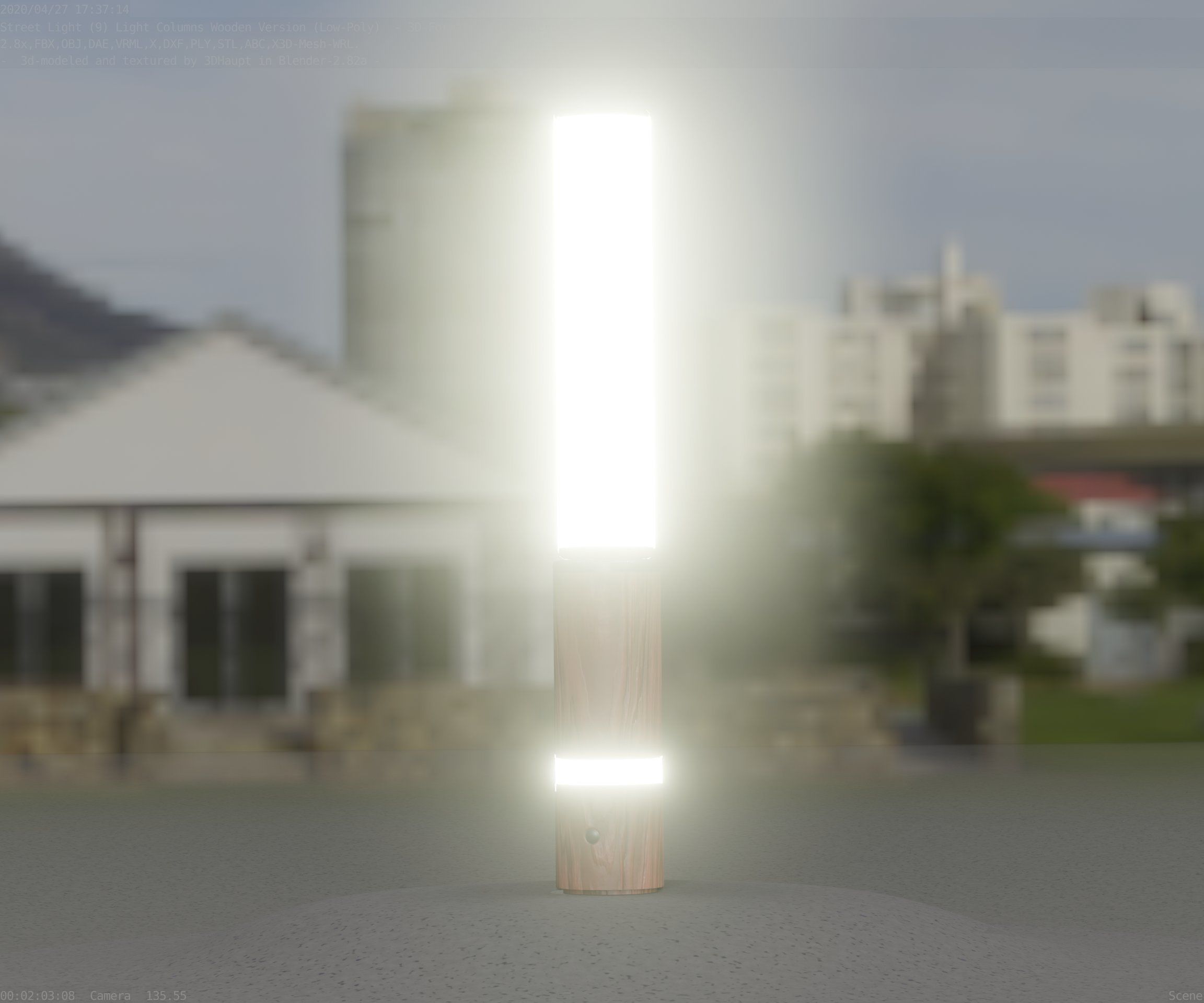 Low-Poly Wood Light-Column - 30 Street-Light Set-9  Low-poly 3D model_60