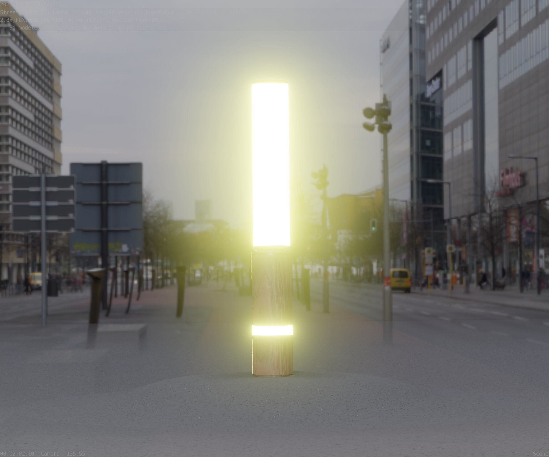 Low-Poly Wood Light-Column - 30 Street-Light Set-9  Low-poly 3D model_38
