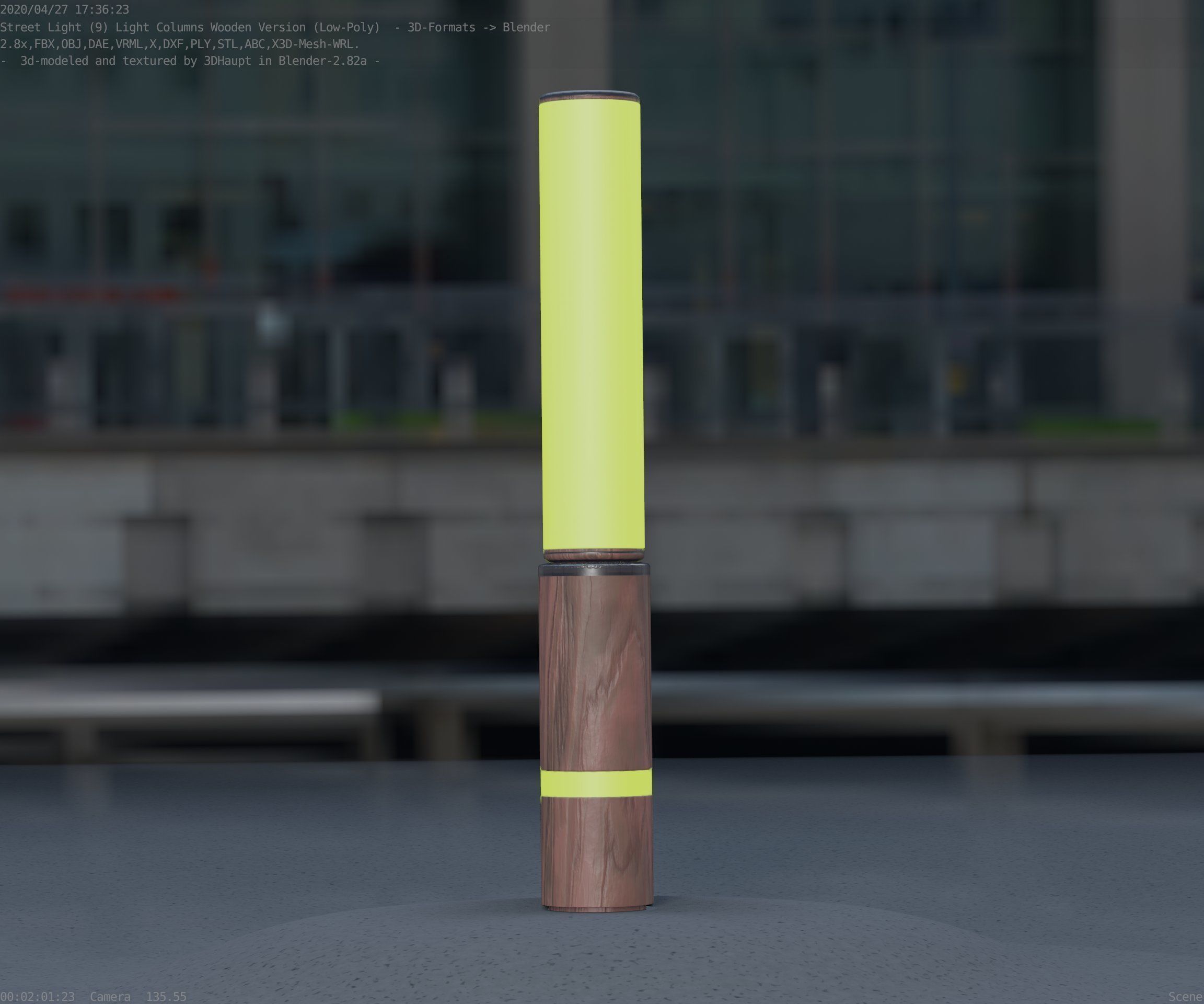 Low-Poly Wood Light-Column - 30 Street-Light Set-9  Low-poly 3D model_27