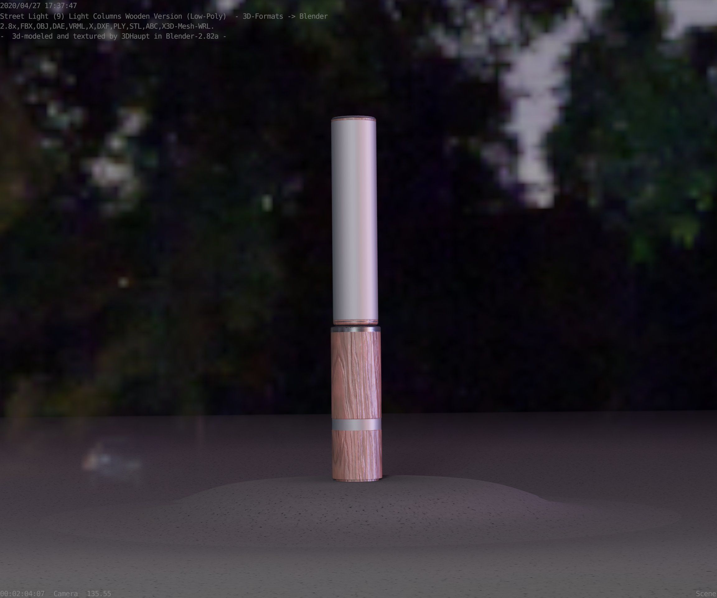 Low-Poly Wood Light-Column - 30 Street-Light Set-9  Low-poly 3D model_83