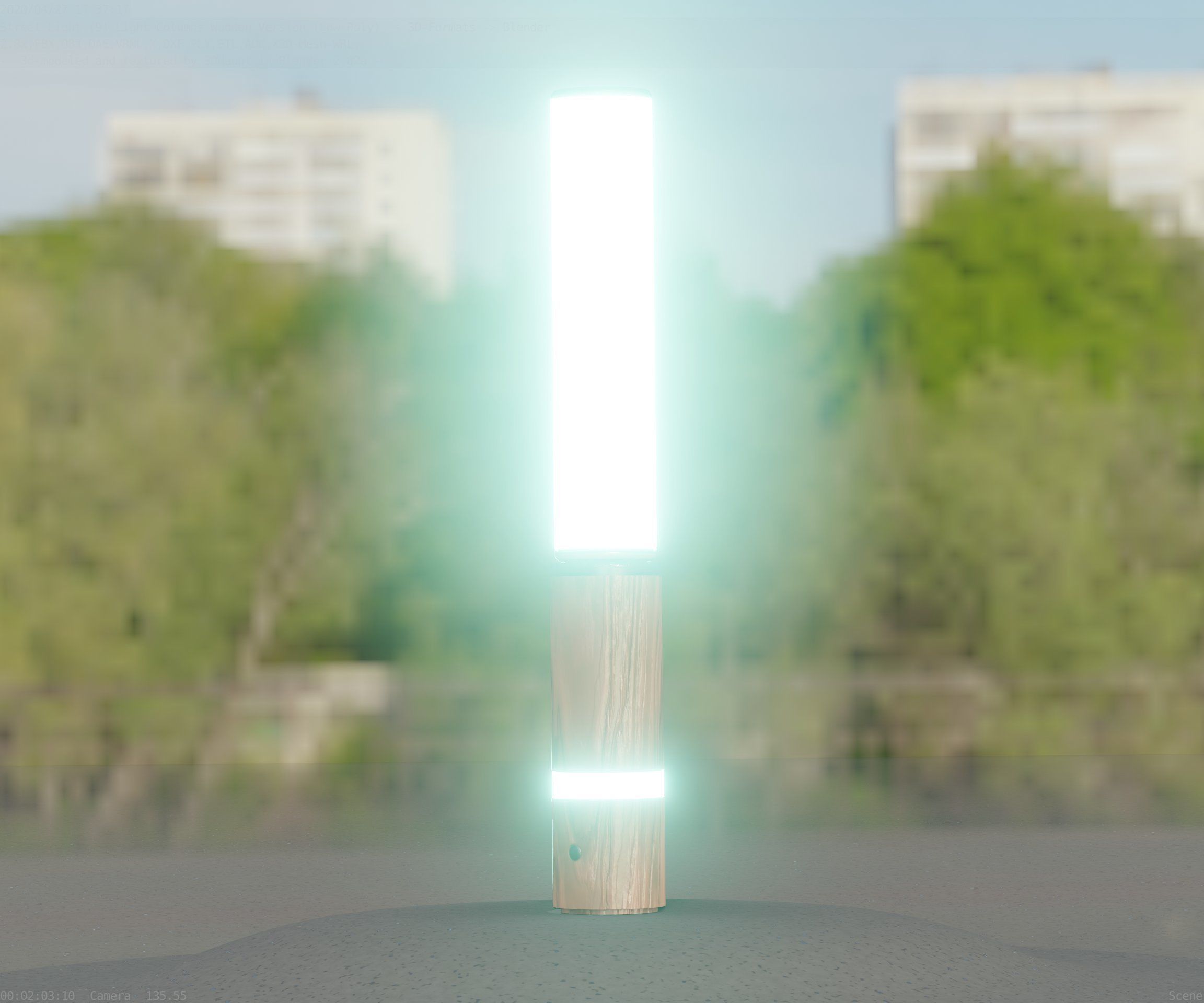 Low-Poly Wood Light-Column - 30 Street-Light Set-9  Low-poly 3D model_62