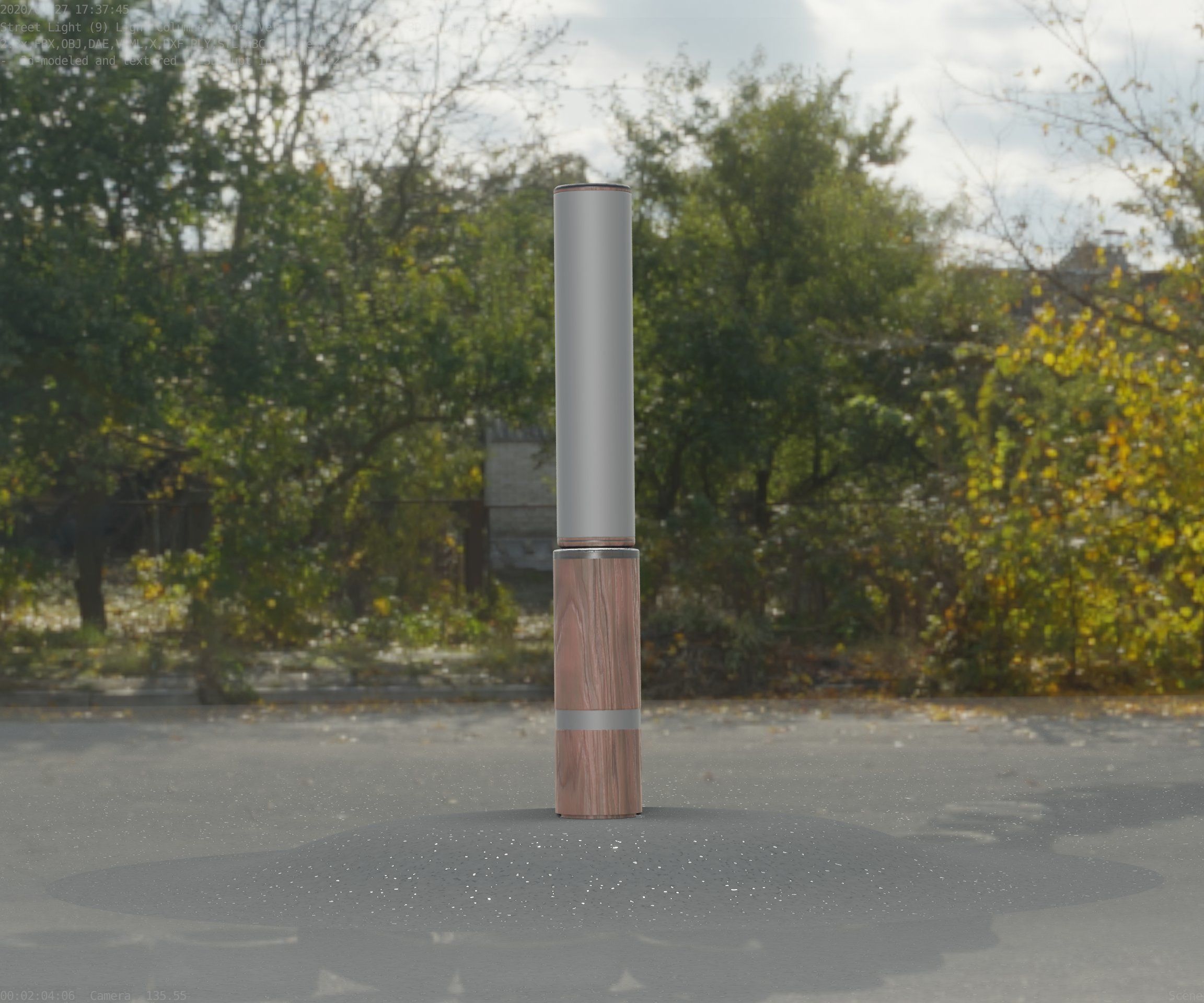 Low-Poly Wood Light-Column - 30 Street-Light Set-9  Low-poly 3D model_82