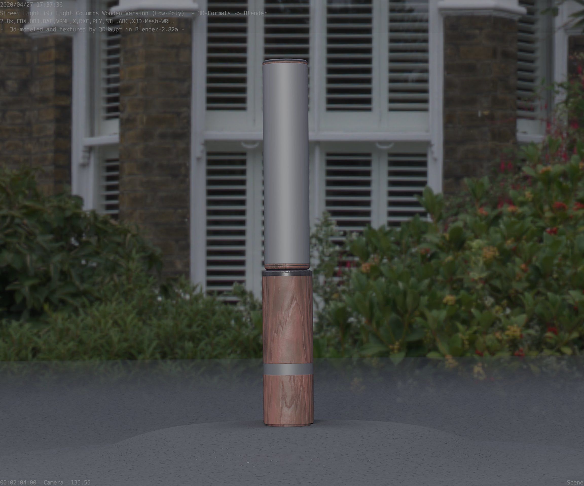 Low-Poly Wood Light-Column - 30 Street-Light Set-9  Low-poly 3D model_76