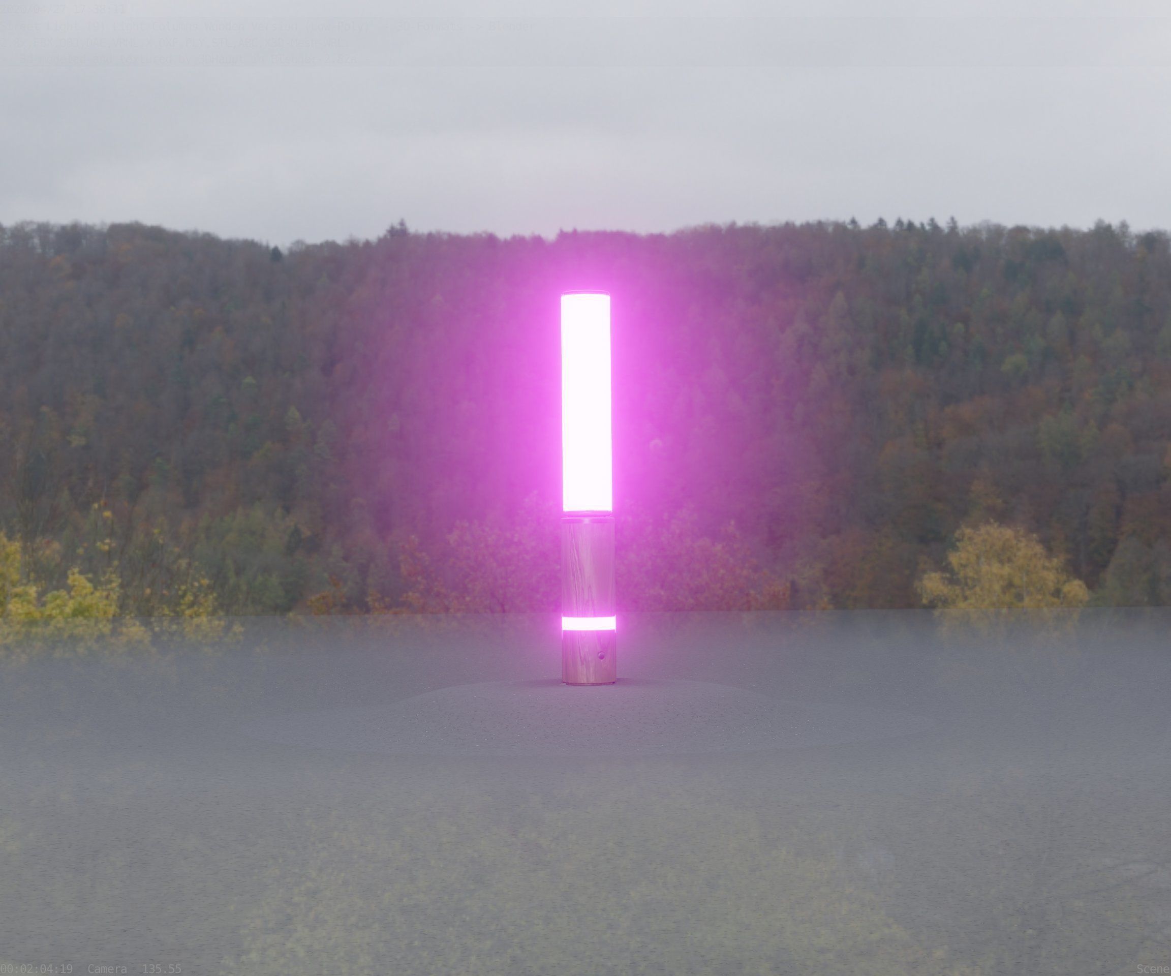 Low-Poly Wood Light-Column - 30 Street-Light Set-9  Low-poly 3D model_95