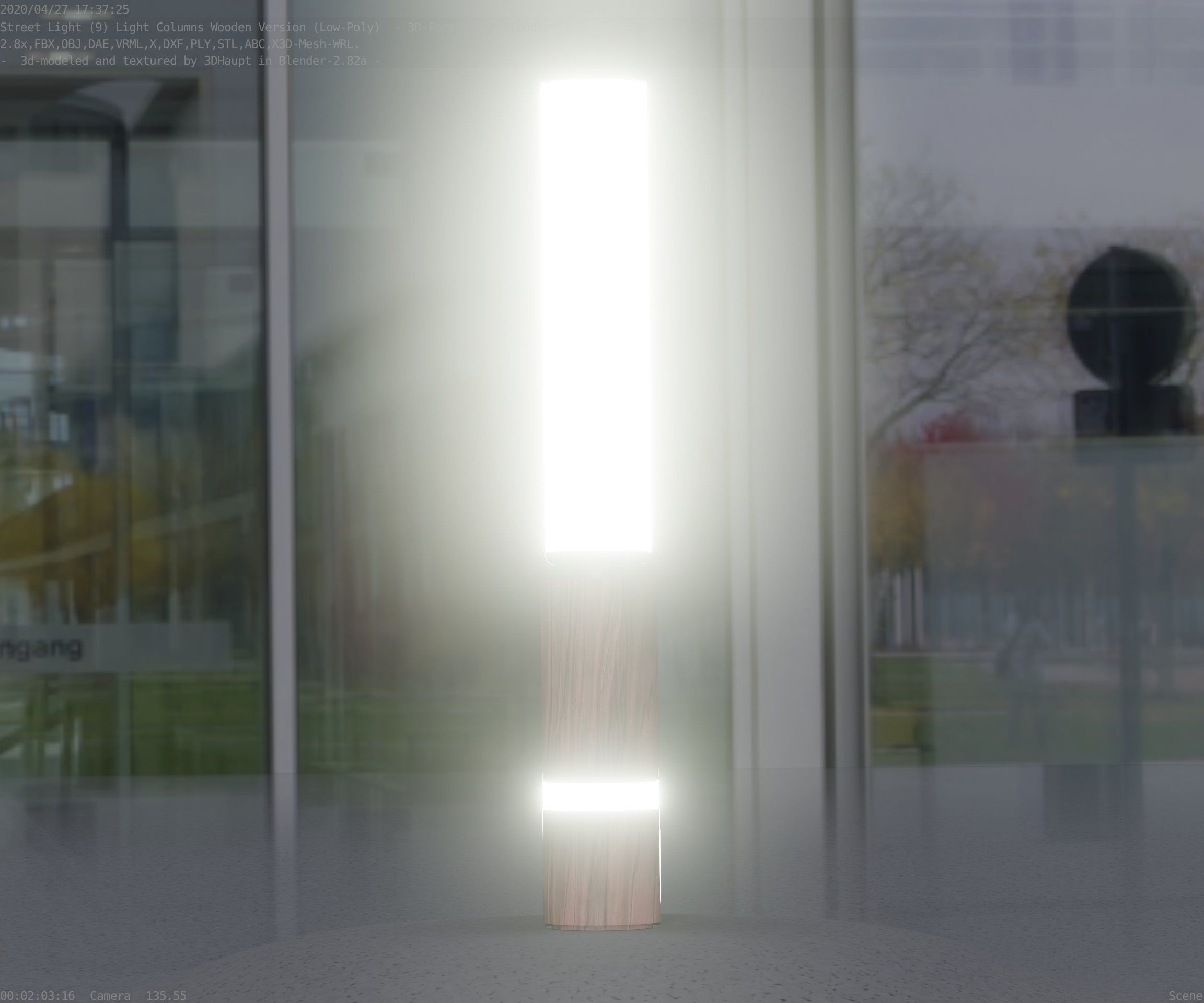 Low-Poly Wood Light-Column - 30 Street-Light Set-9  Low-poly 3D model_68