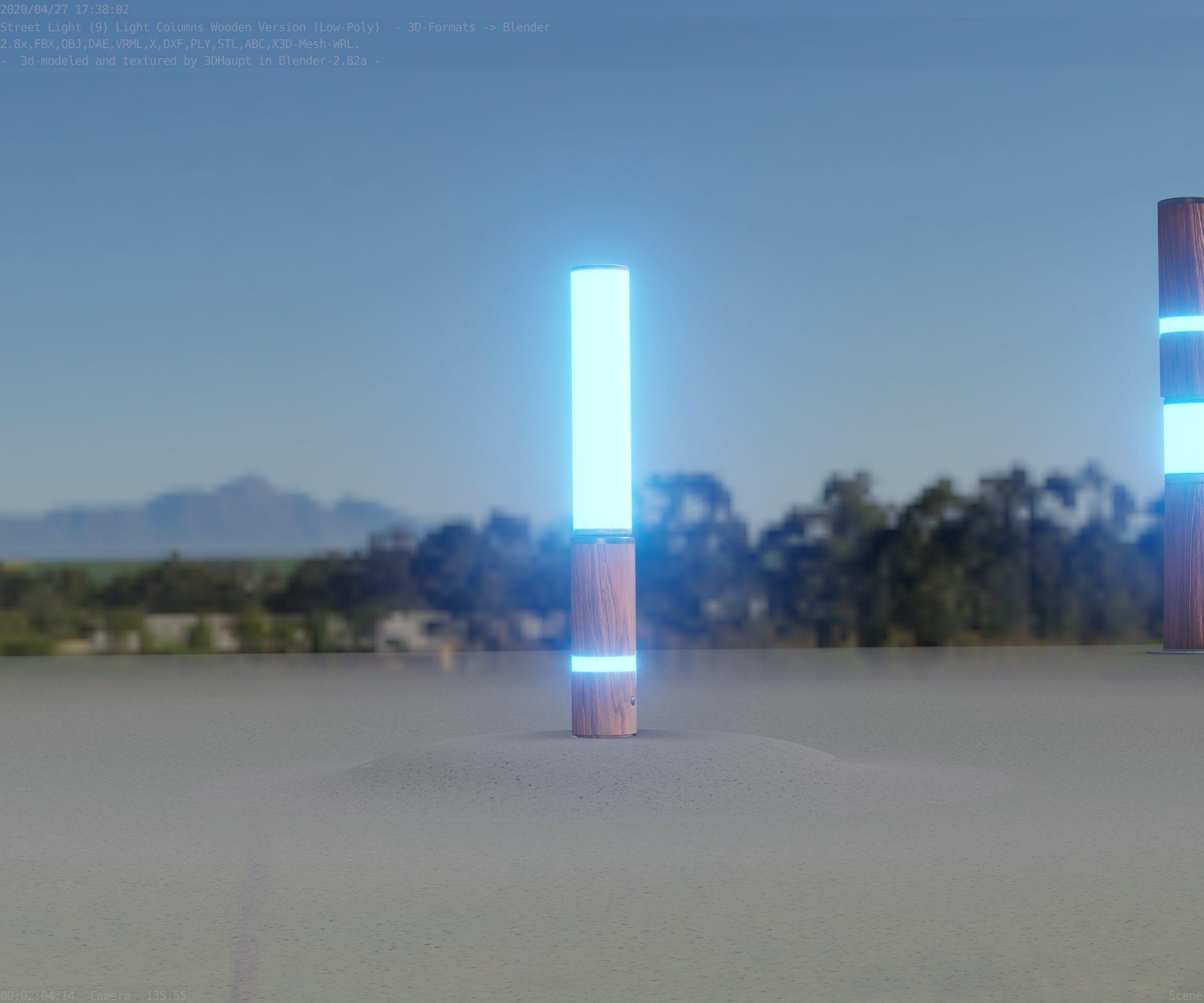 Low-Poly Wood Light-Column - 30 Street-Light Set-9  Low-poly 3D model_90