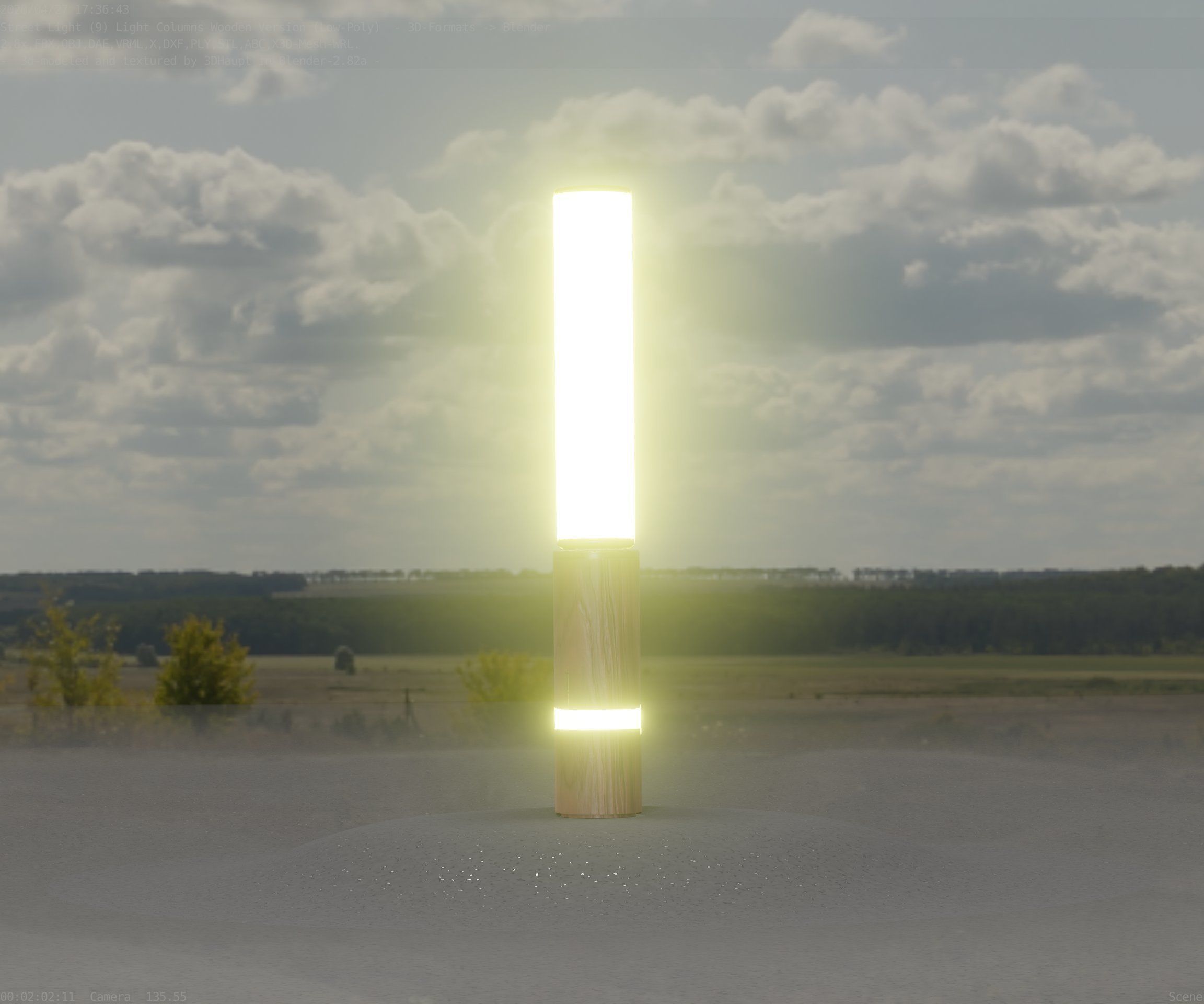 Low-Poly Wood Light-Column - 30 Street-Light Set-9  Low-poly 3D model_39