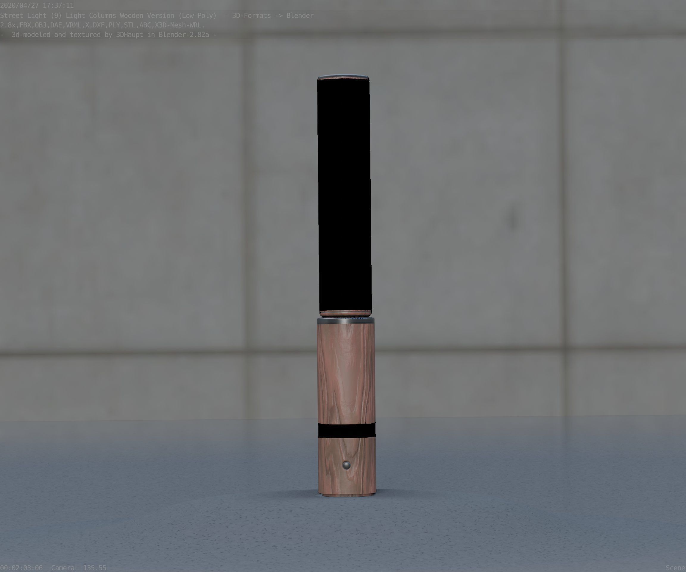 Low-Poly Wood Light-Column - 30 Street-Light Set-9  Low-poly 3D model_58