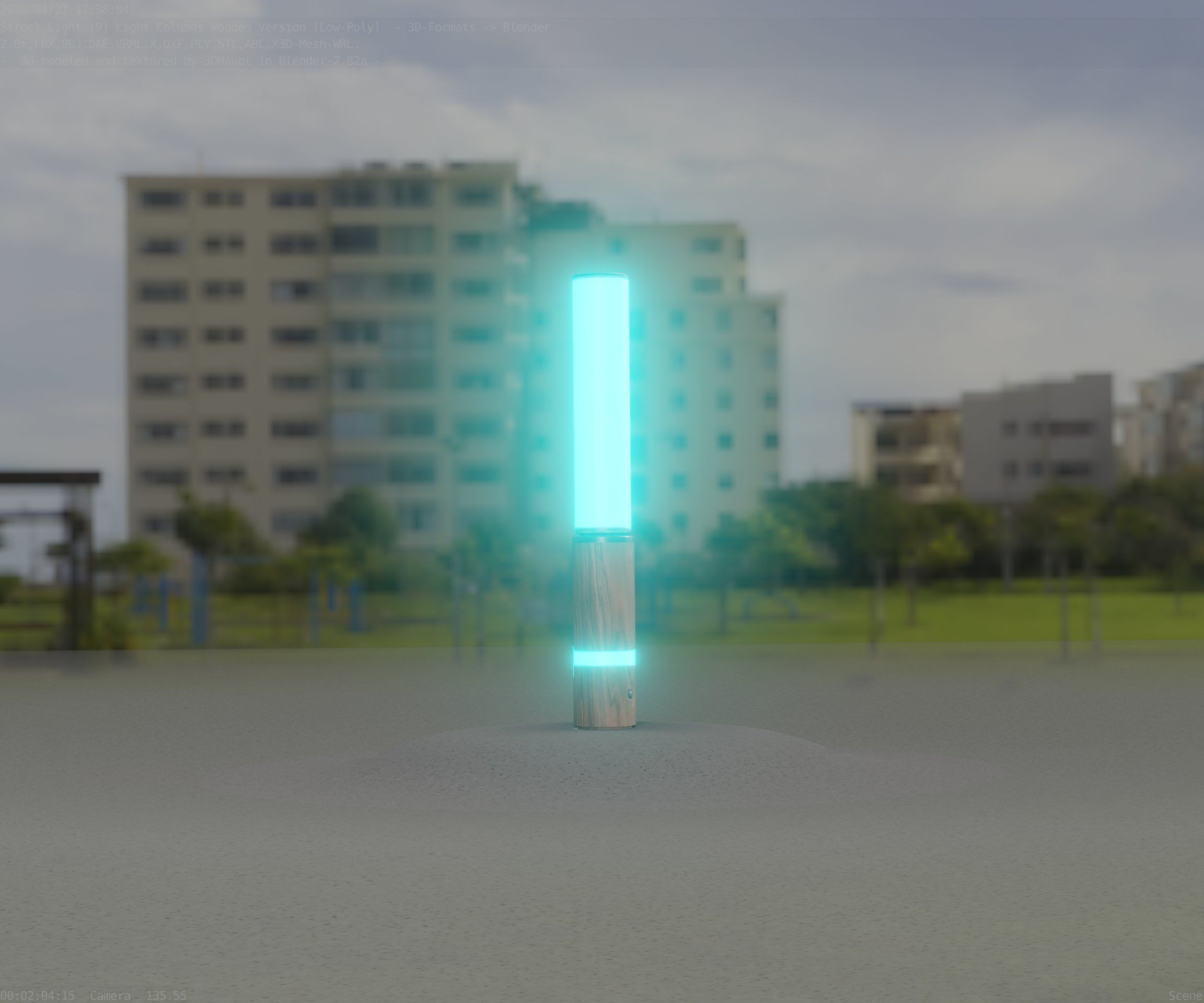 Low-Poly Wood Light-Column - 30 Street-Light Set-9  Low-poly 3D model_91