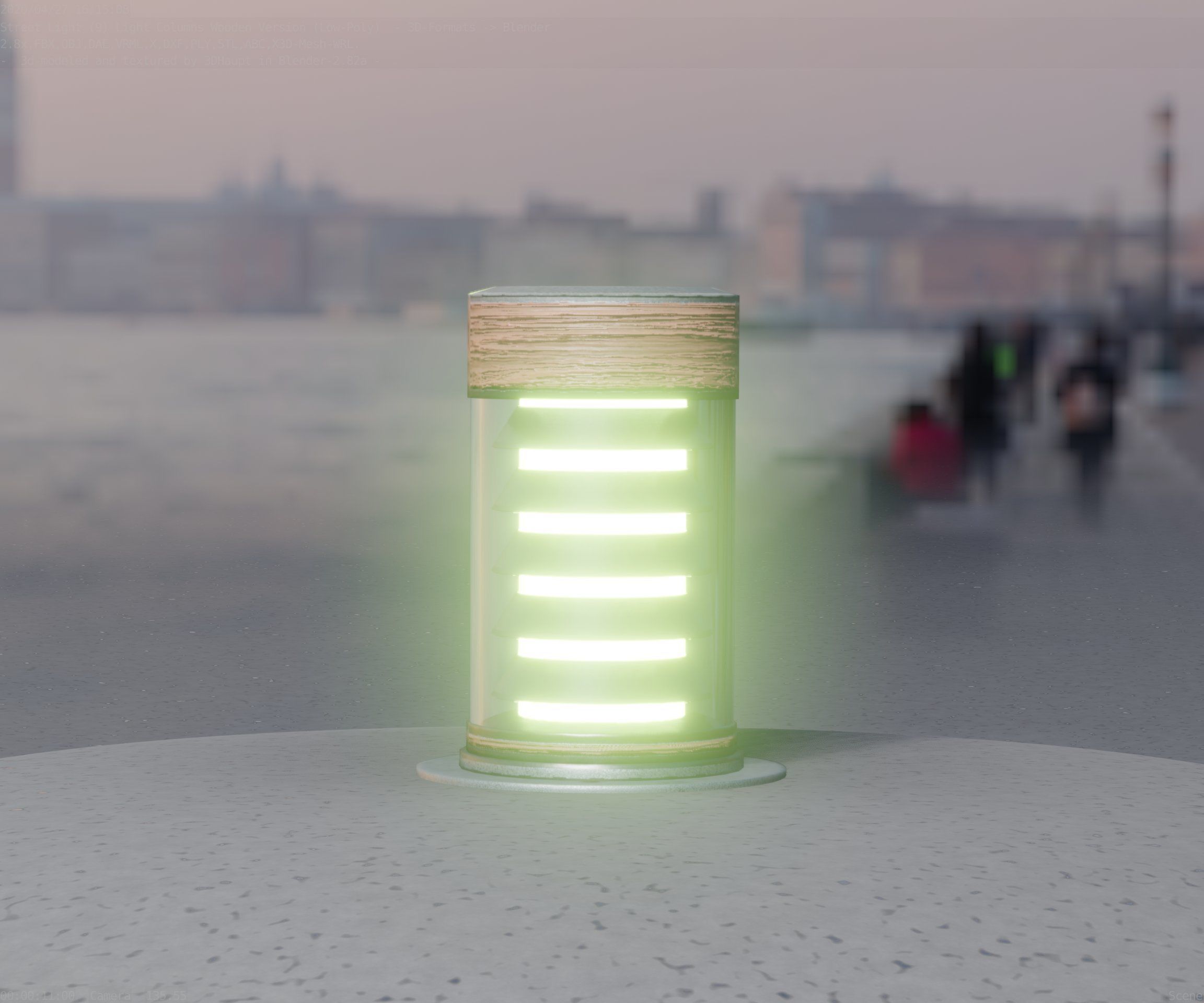 Wooden Light-Column 3 - Low-Poly Street-Light Set-9 Low-poly 3D model_64