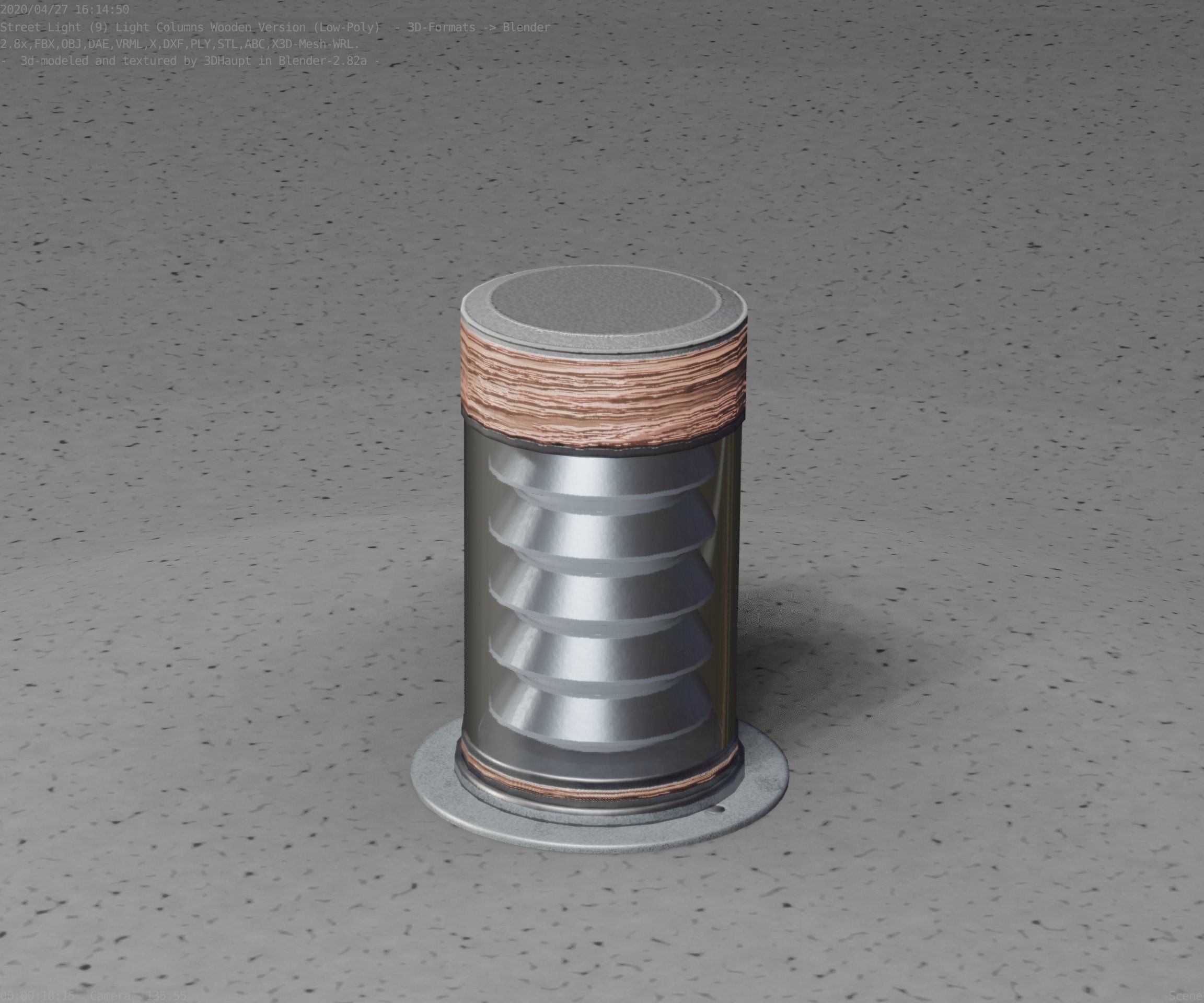 Wooden Light-Column 3 - Low-Poly Street-Light Set-9 Low-poly 3D model_55