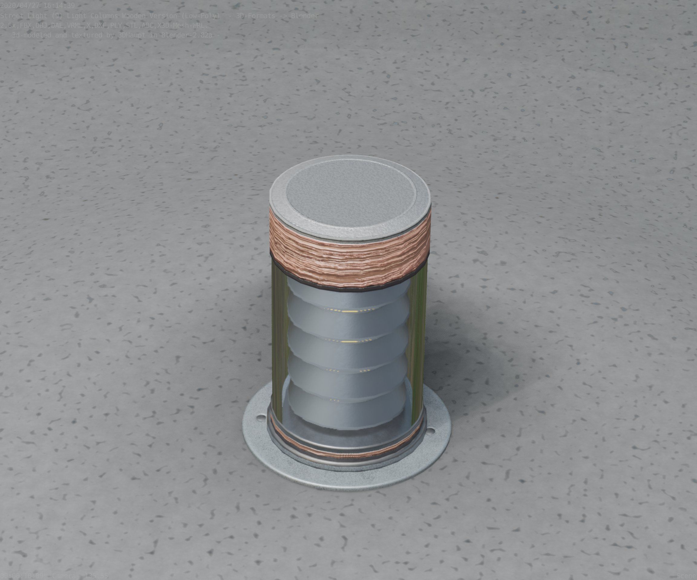 Wooden Light-Column 3 - Low-Poly Street-Light Set-9 Low-poly 3D model_49