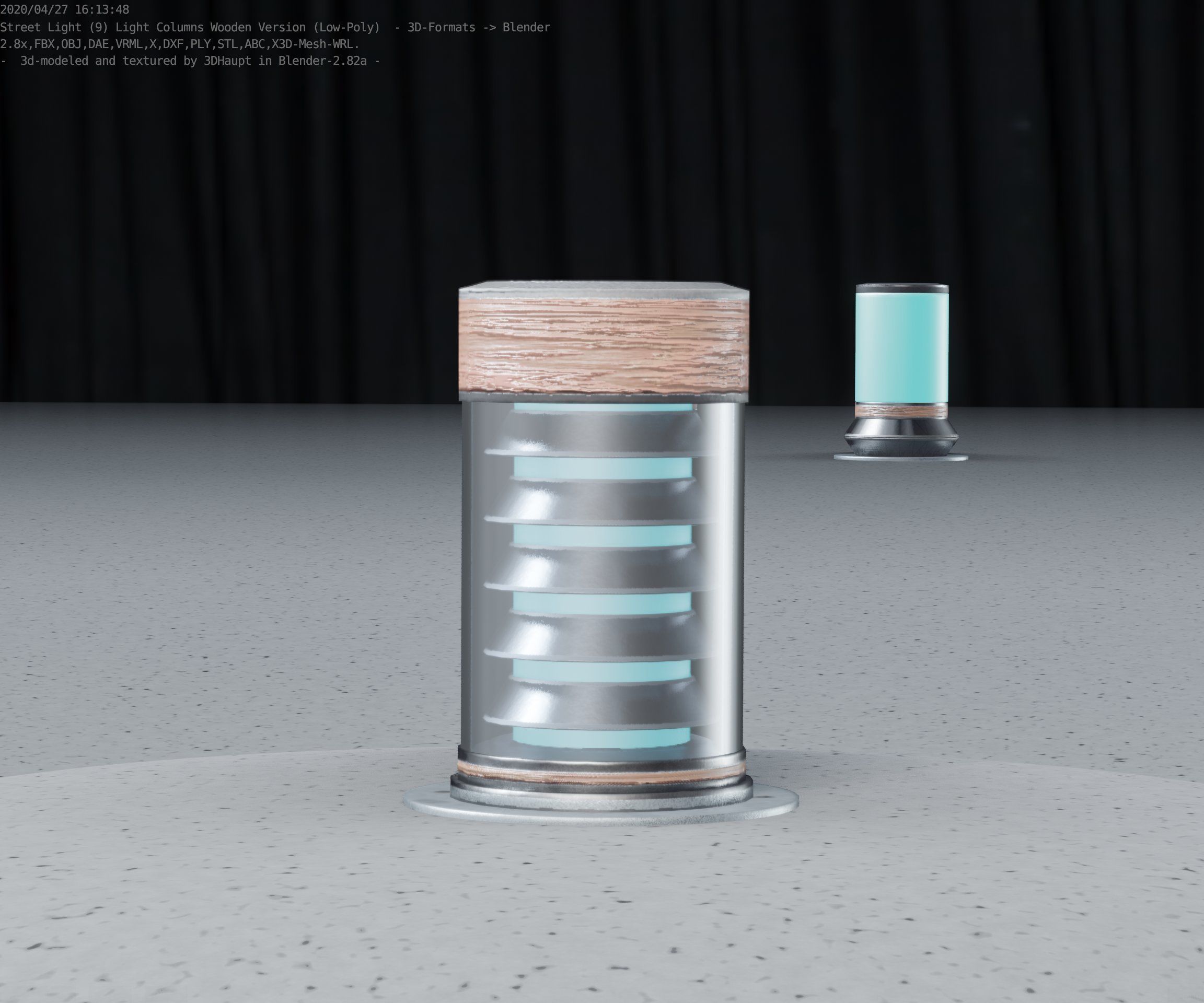 Wooden Light-Column 3 - Low-Poly Street-Light Set-9 Low-poly 3D model_19