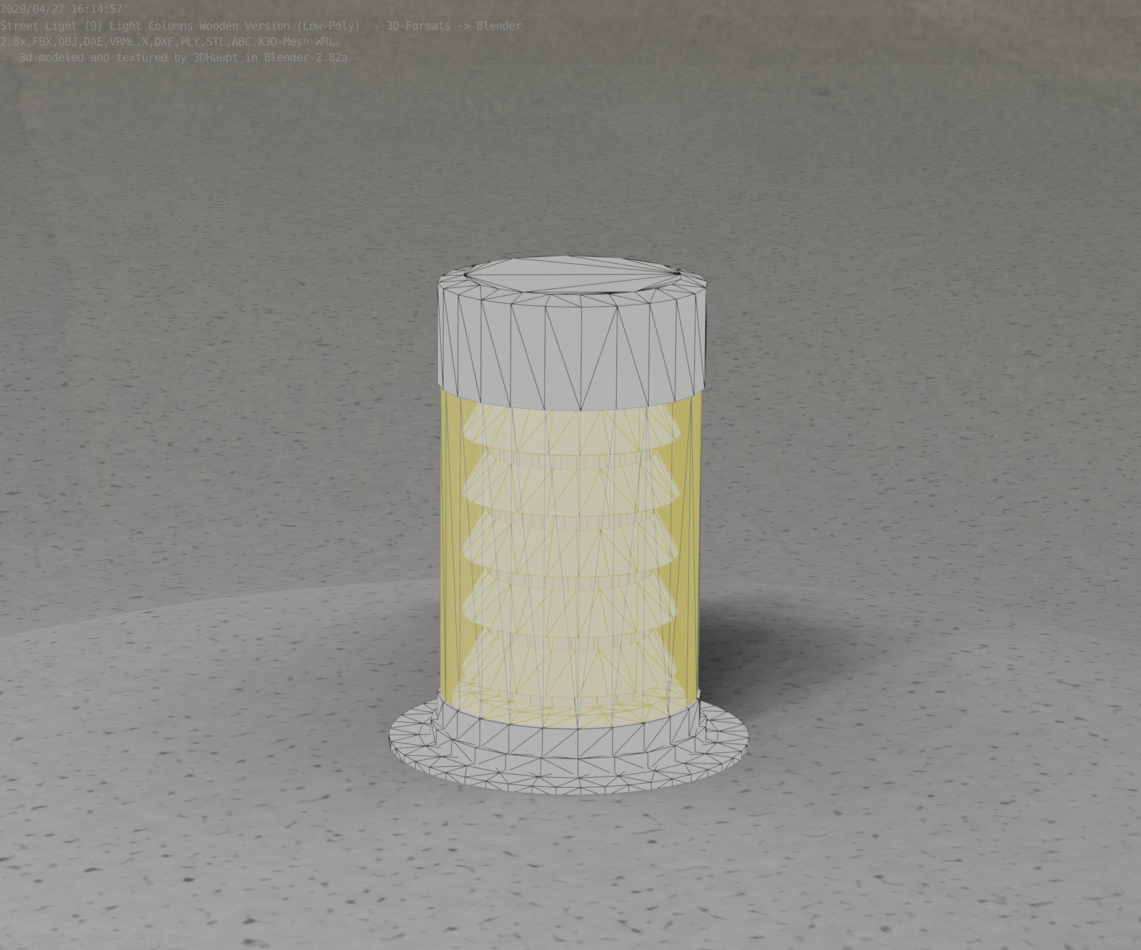 Wooden Light-Column 3 - Low-Poly Street-Light Set-9 Low-poly 3D model_58