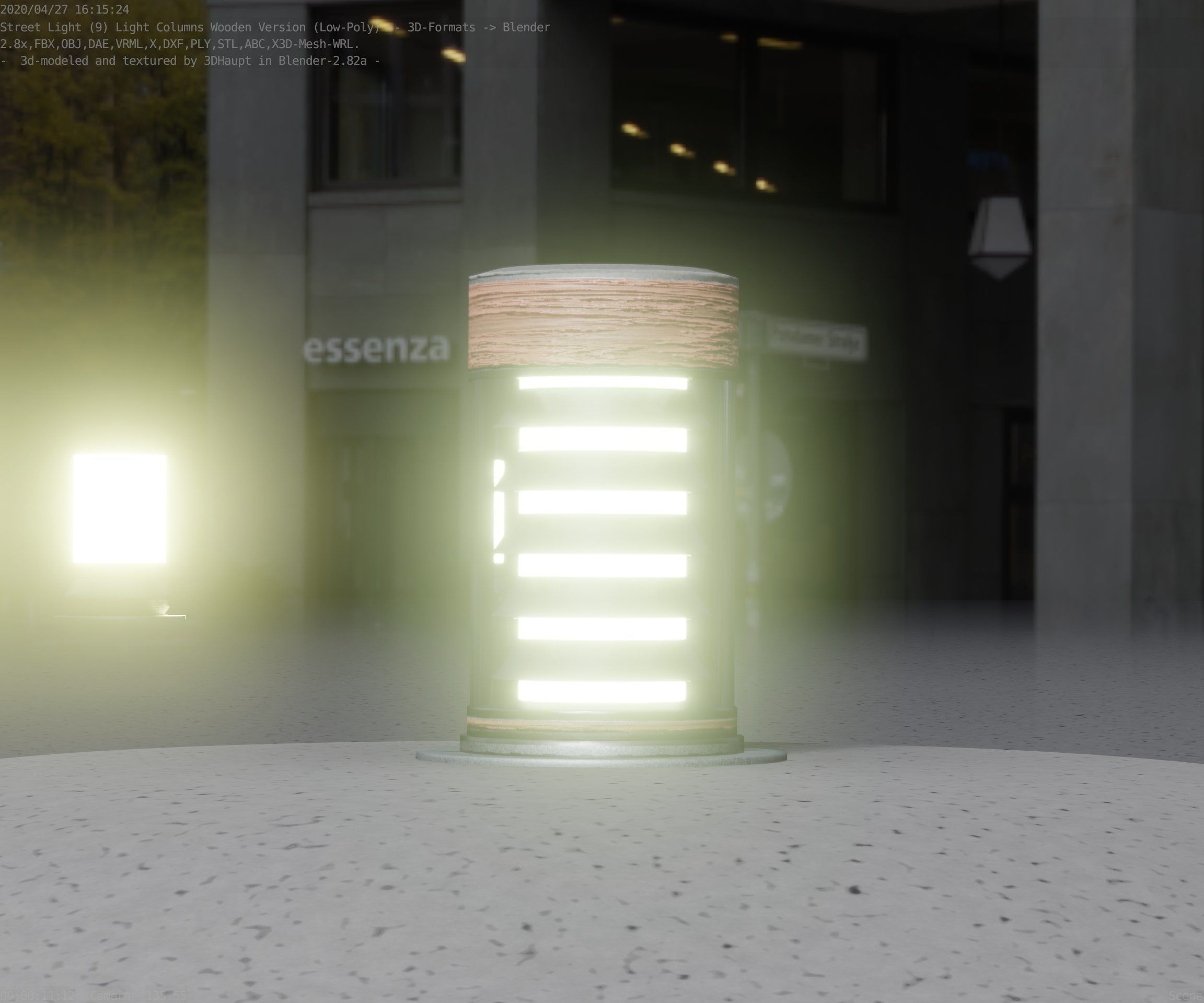 Wooden Light-Column 3 - Low-Poly Street-Light Set-9 Low-poly 3D model_76