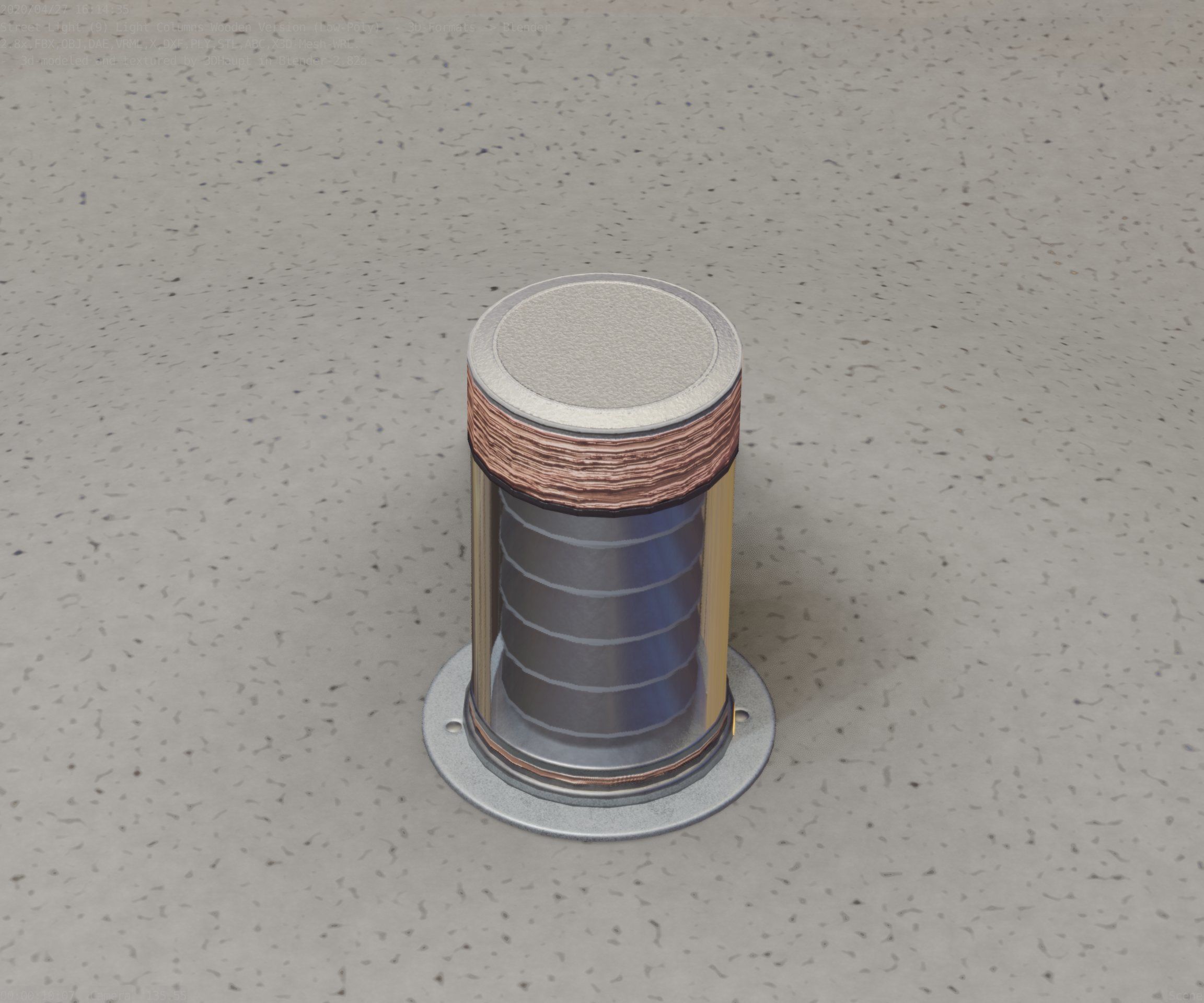 Wooden Light-Column 3 - Low-Poly Street-Light Set-9 Low-poly 3D model_47