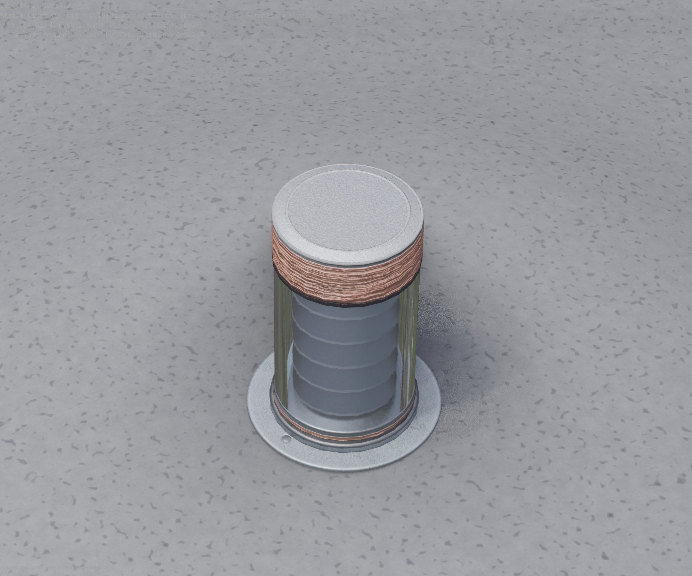 Wooden Light-Column 3 - Low-Poly Street-Light Set-9 Low-poly 3D model_40