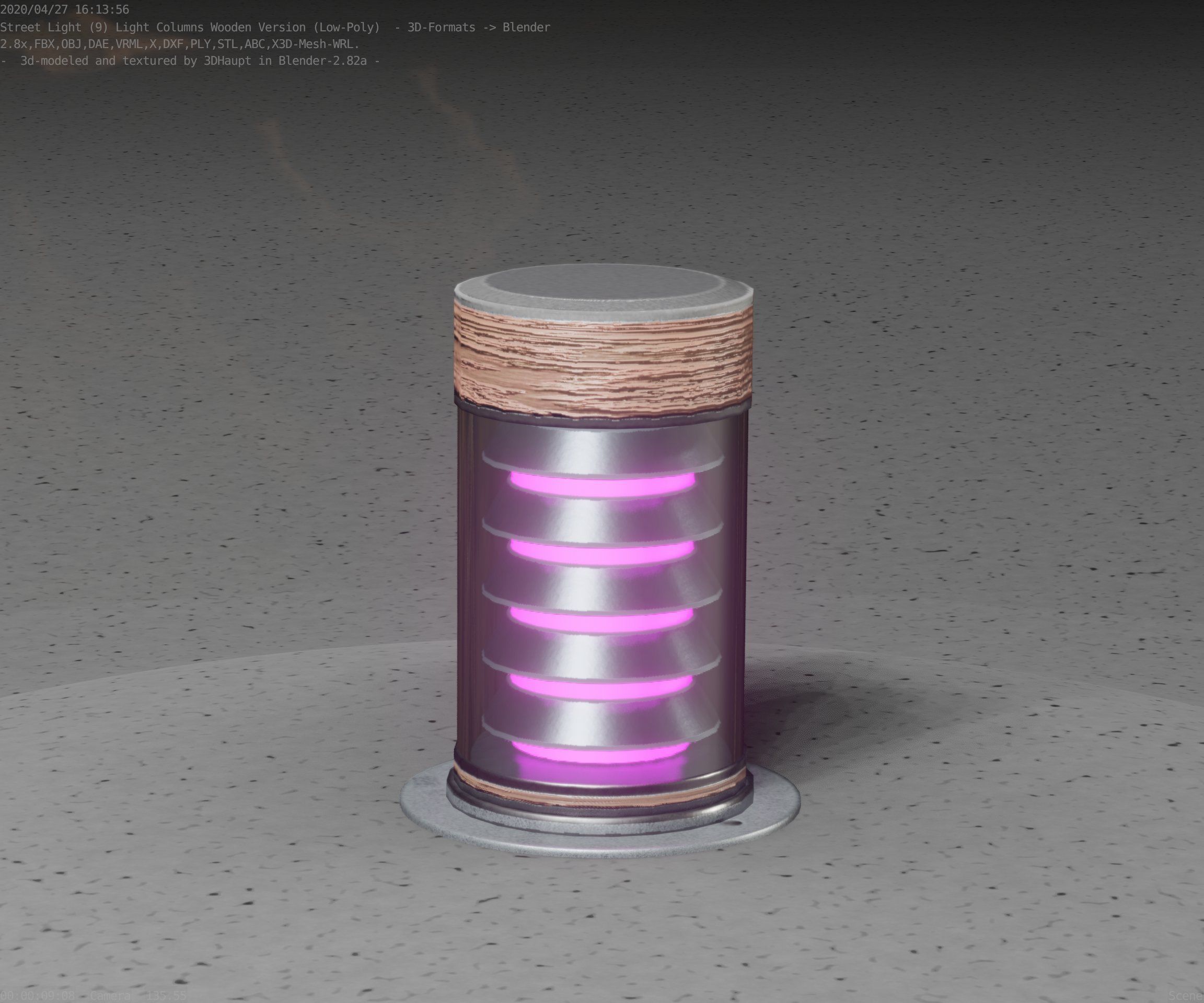 Wooden Light-Column 3 - Low-Poly Street-Light Set-9 Low-poly 3D model_24