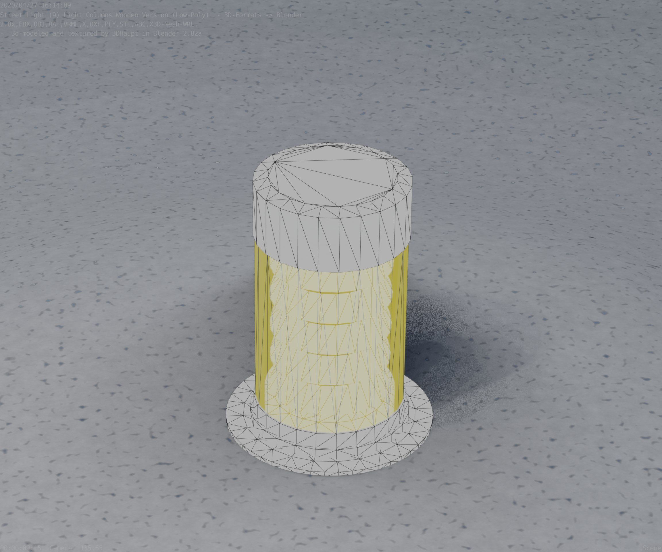 Wooden Light-Column 3 - Low-Poly Street-Light Set-9 Low-poly 3D model_31