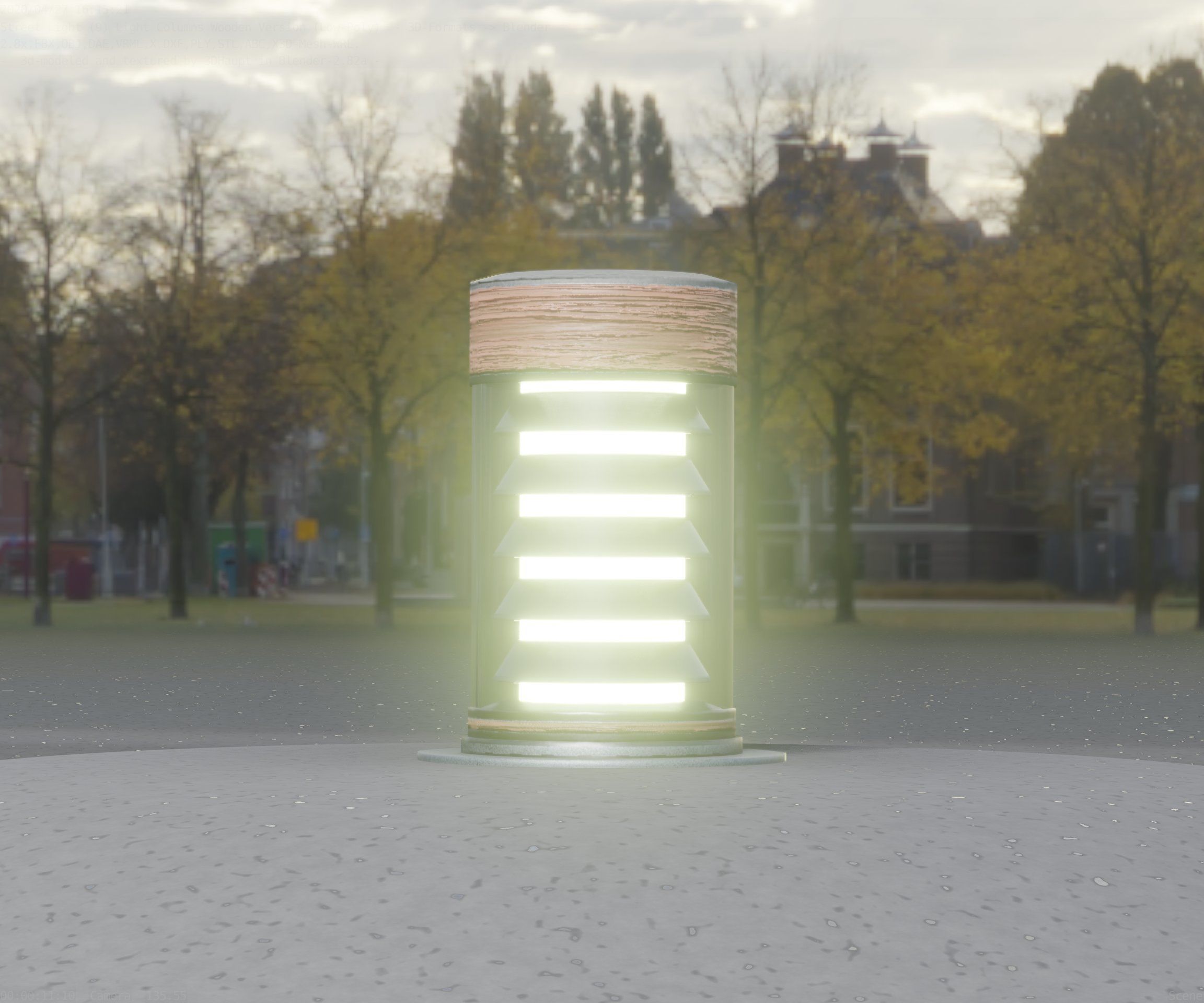 Wooden Light-Column 3 - Low-Poly Street-Light Set-9 Low-poly 3D model_74