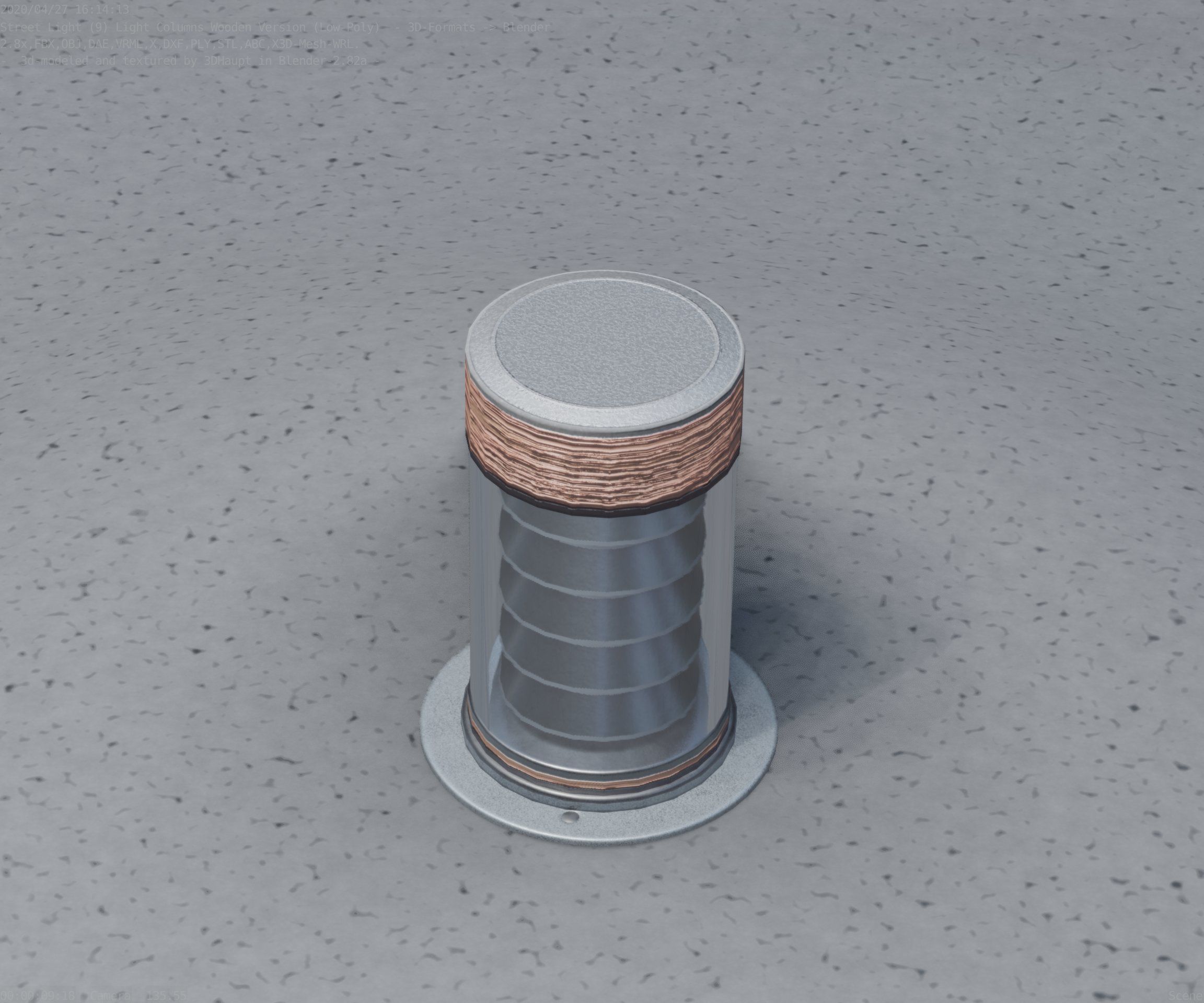 Wooden Light-Column 3 - Low-Poly Street-Light Set-9 Low-poly 3D model_34