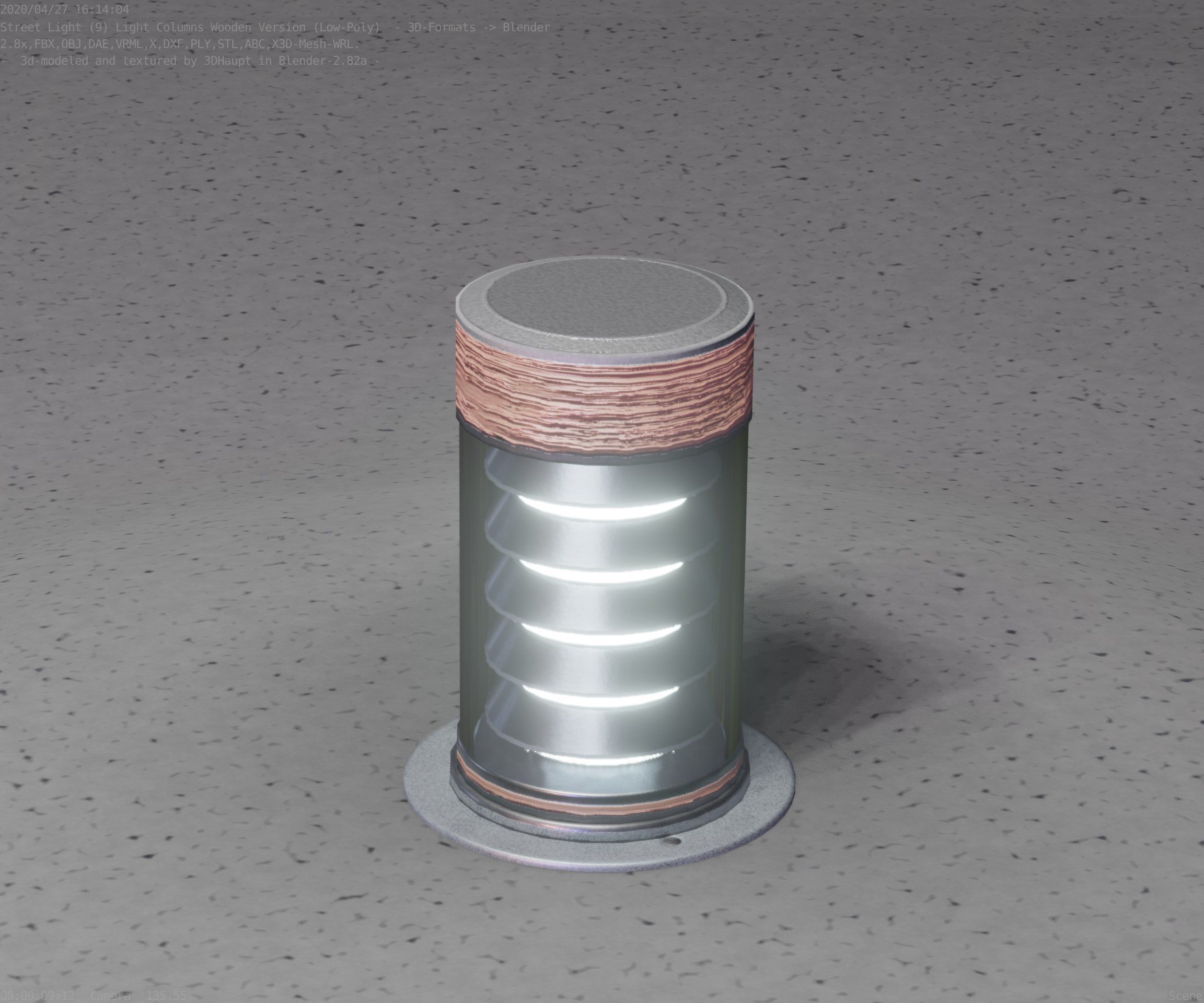 Wooden Light-Column 3 - Low-Poly Street-Light Set-9 Low-poly 3D model_28