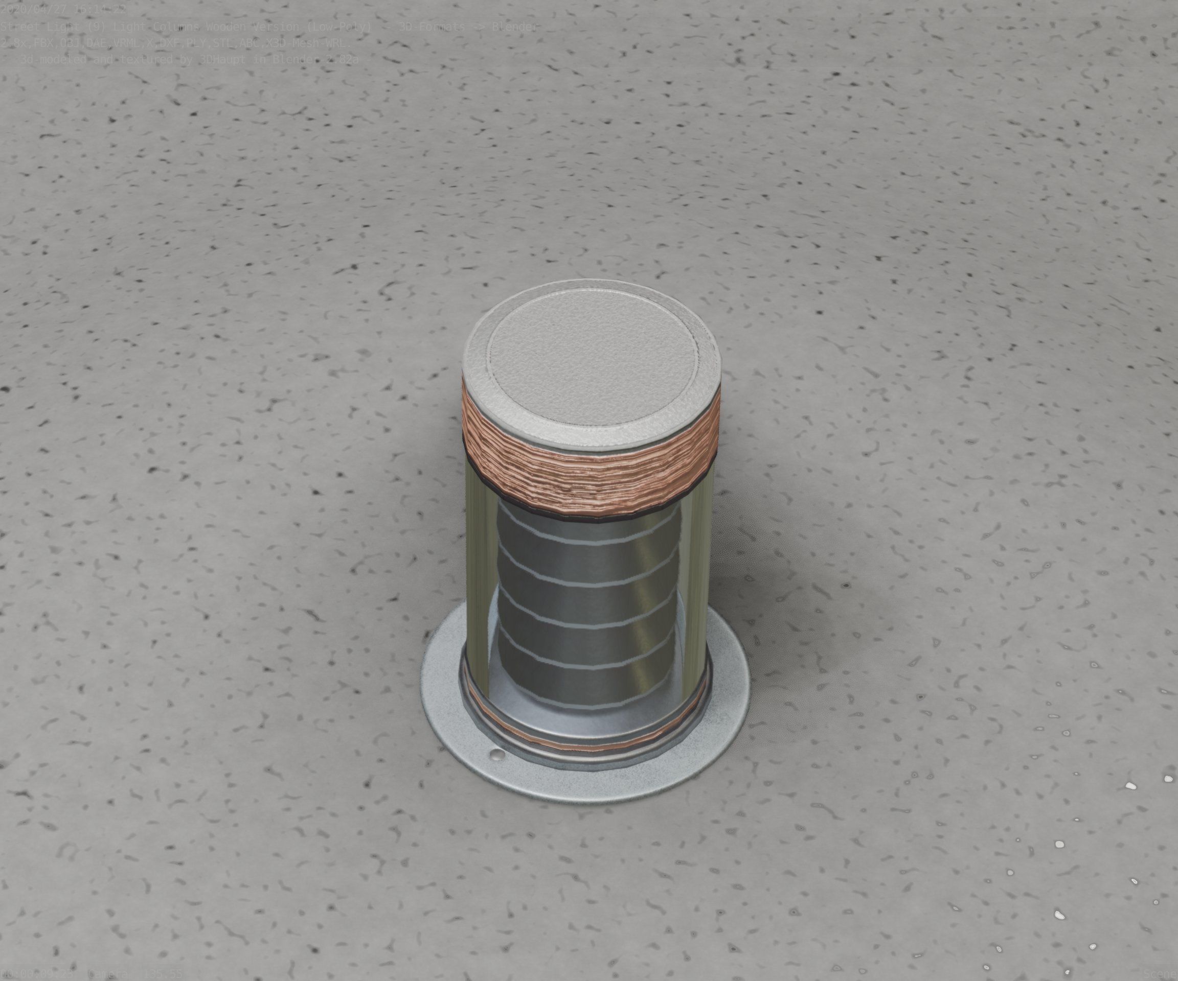 Wooden Light-Column 3 - Low-Poly Street-Light Set-9 Low-poly 3D model_39