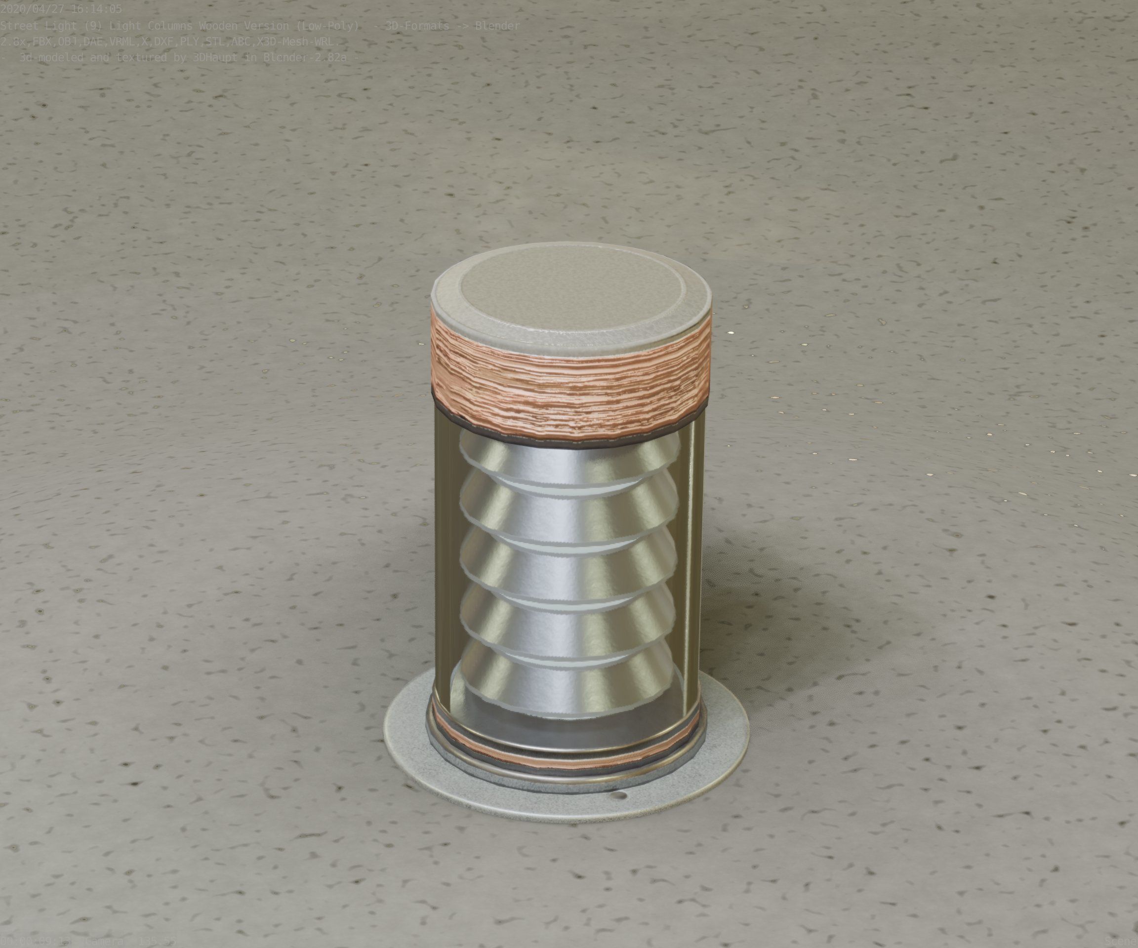 Wooden Light-Column 3 - Low-Poly Street-Light Set-9 Low-poly 3D model_29