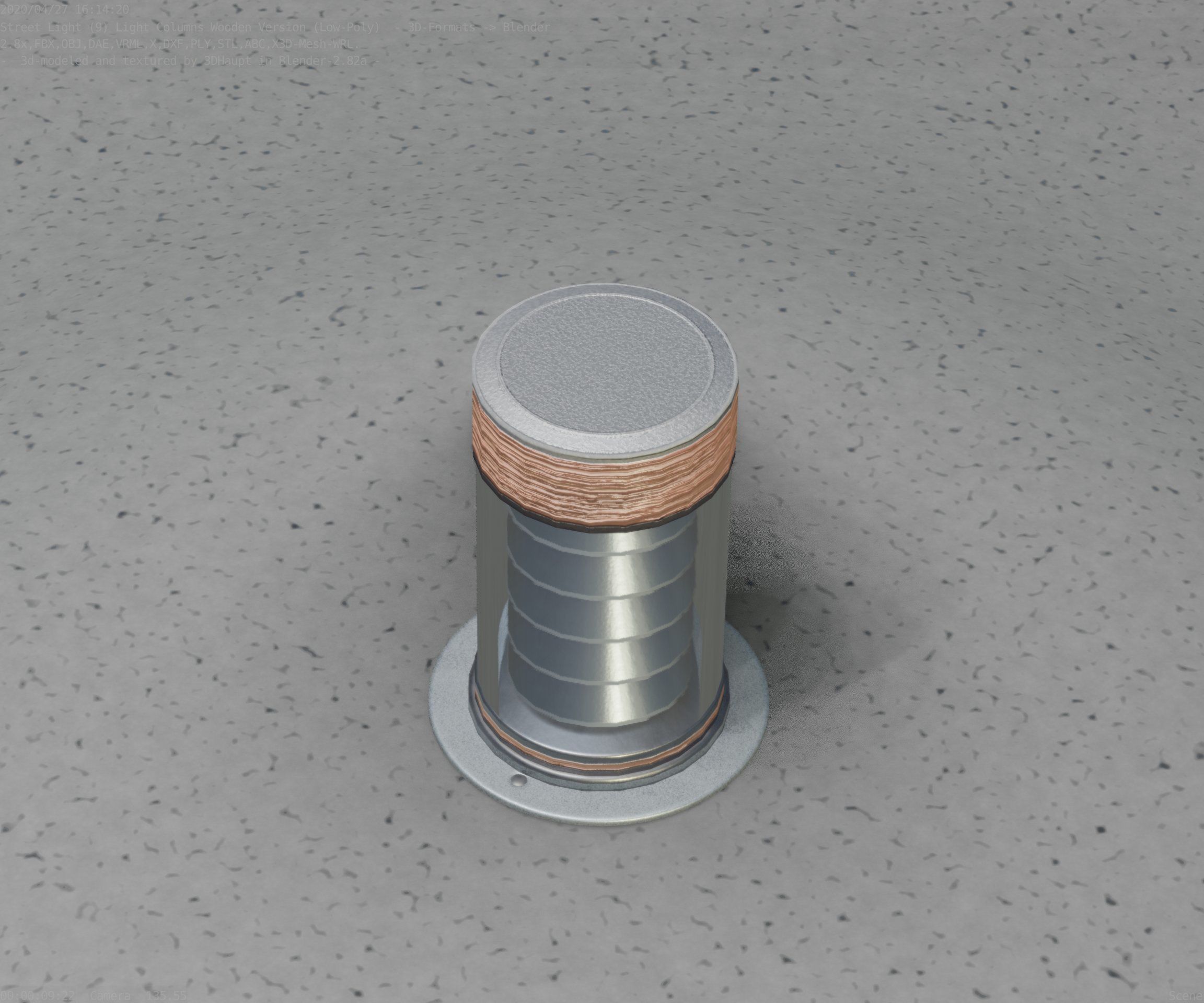 Wooden Light-Column 3 - Low-Poly Street-Light Set-9 Low-poly 3D model_38