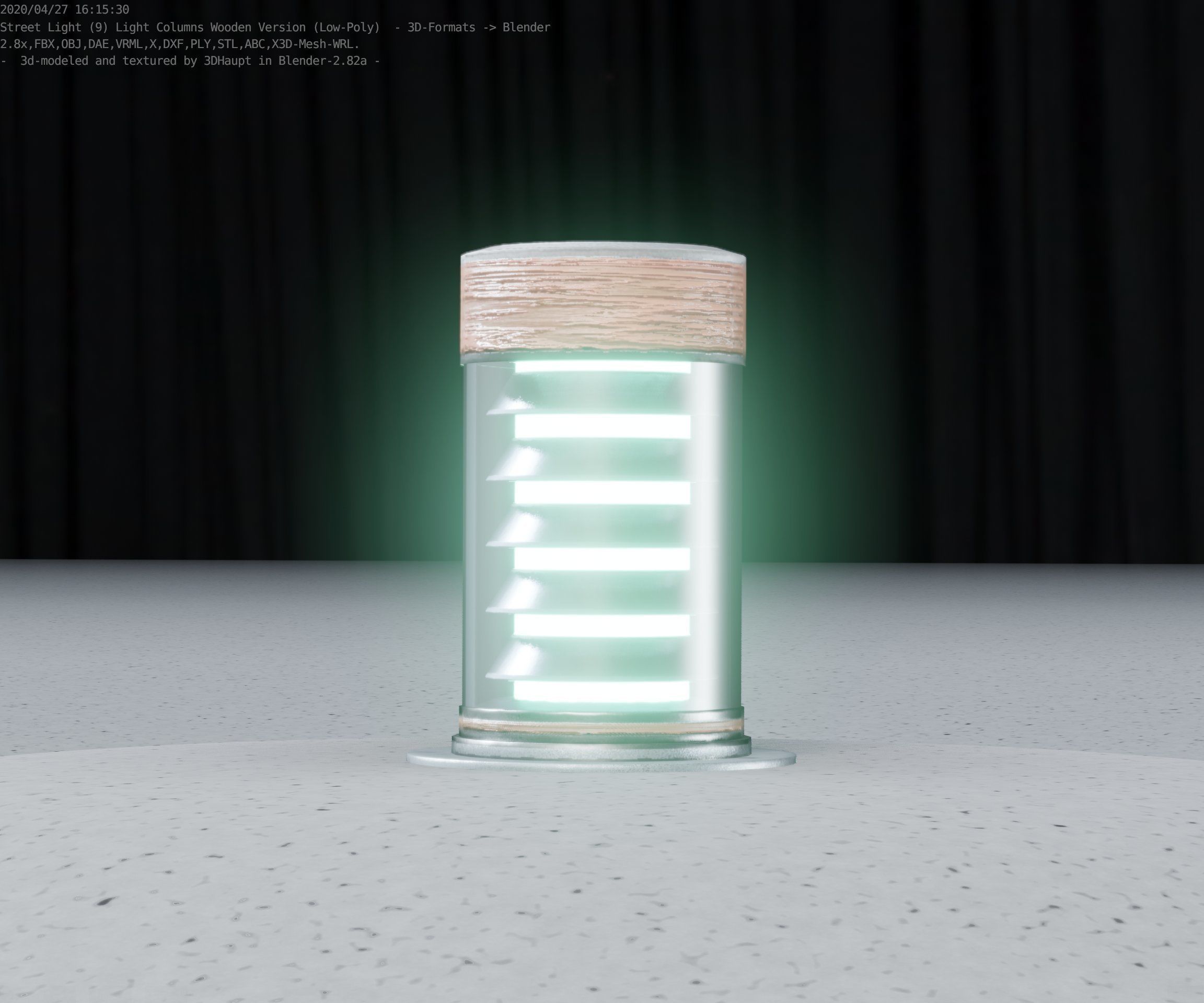 Wooden Light-Column 3 - Low-Poly Street-Light Set-9 Low-poly 3D model_81